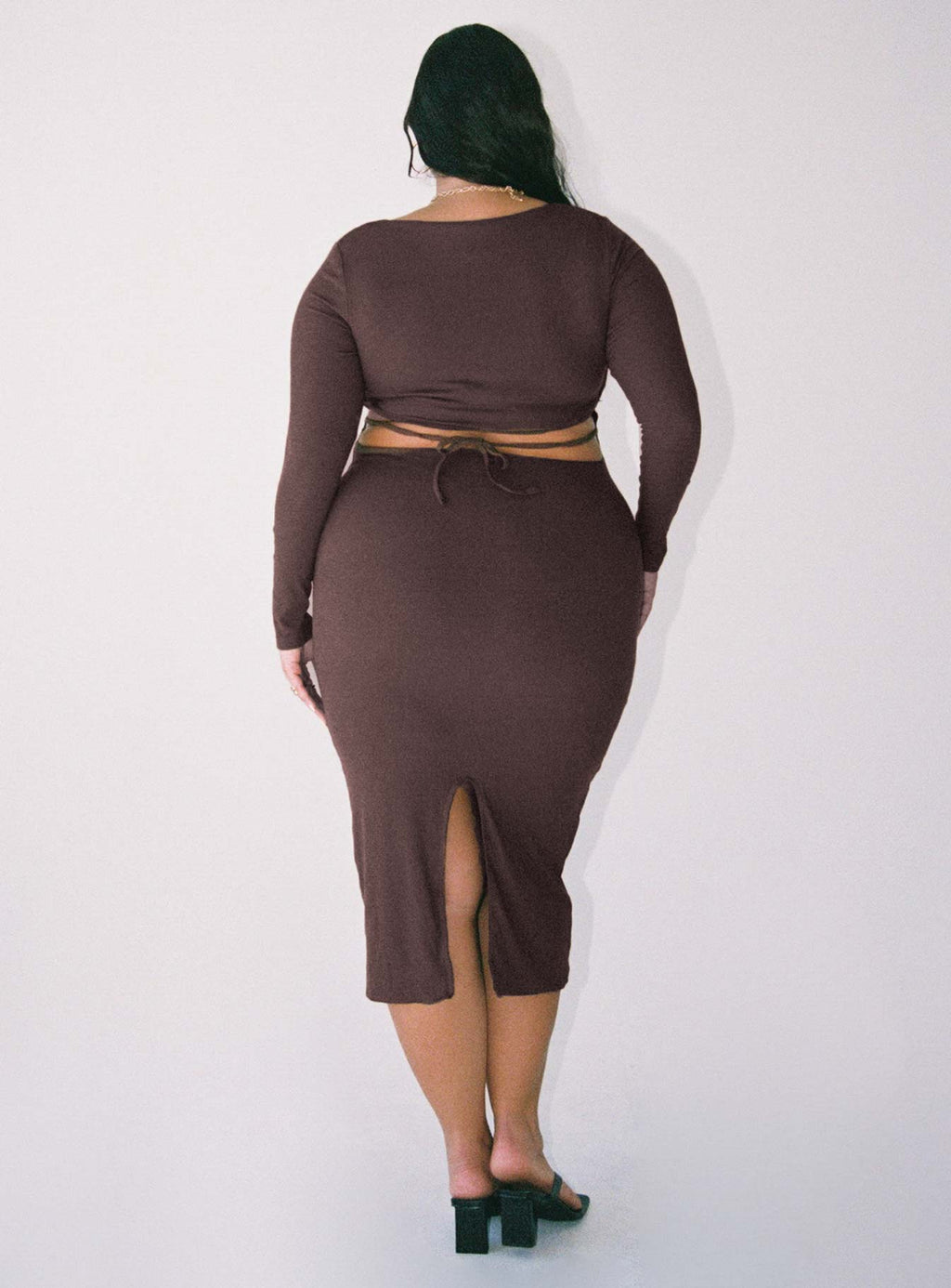 Nolan Midi Dress Brown Curve