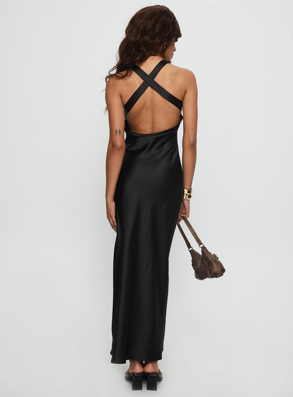 Alter Egos Drape Maxi Dress Black