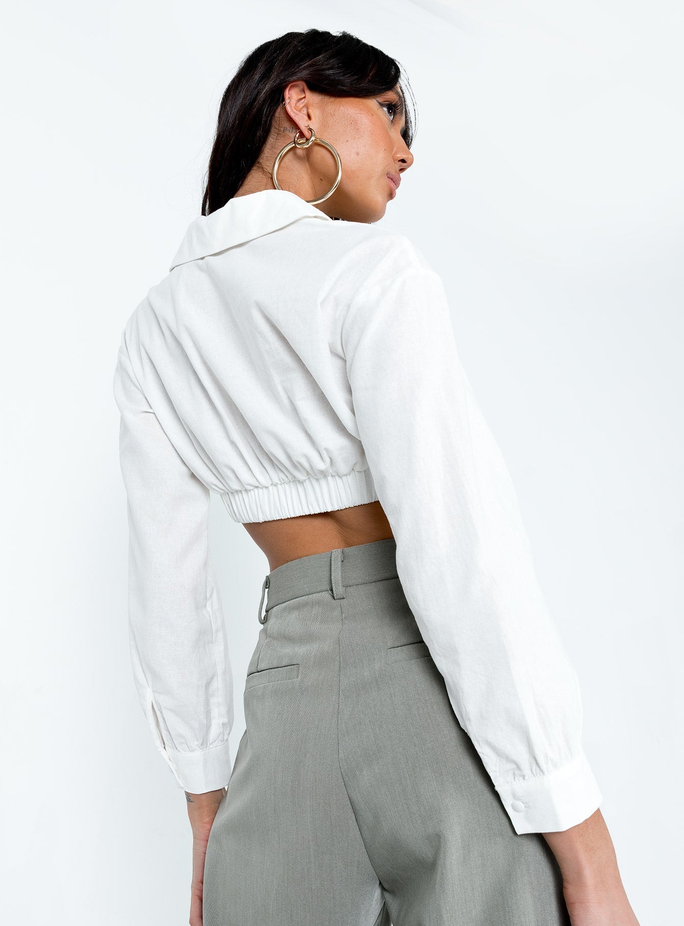 Zaxton Long Sleeve Top White