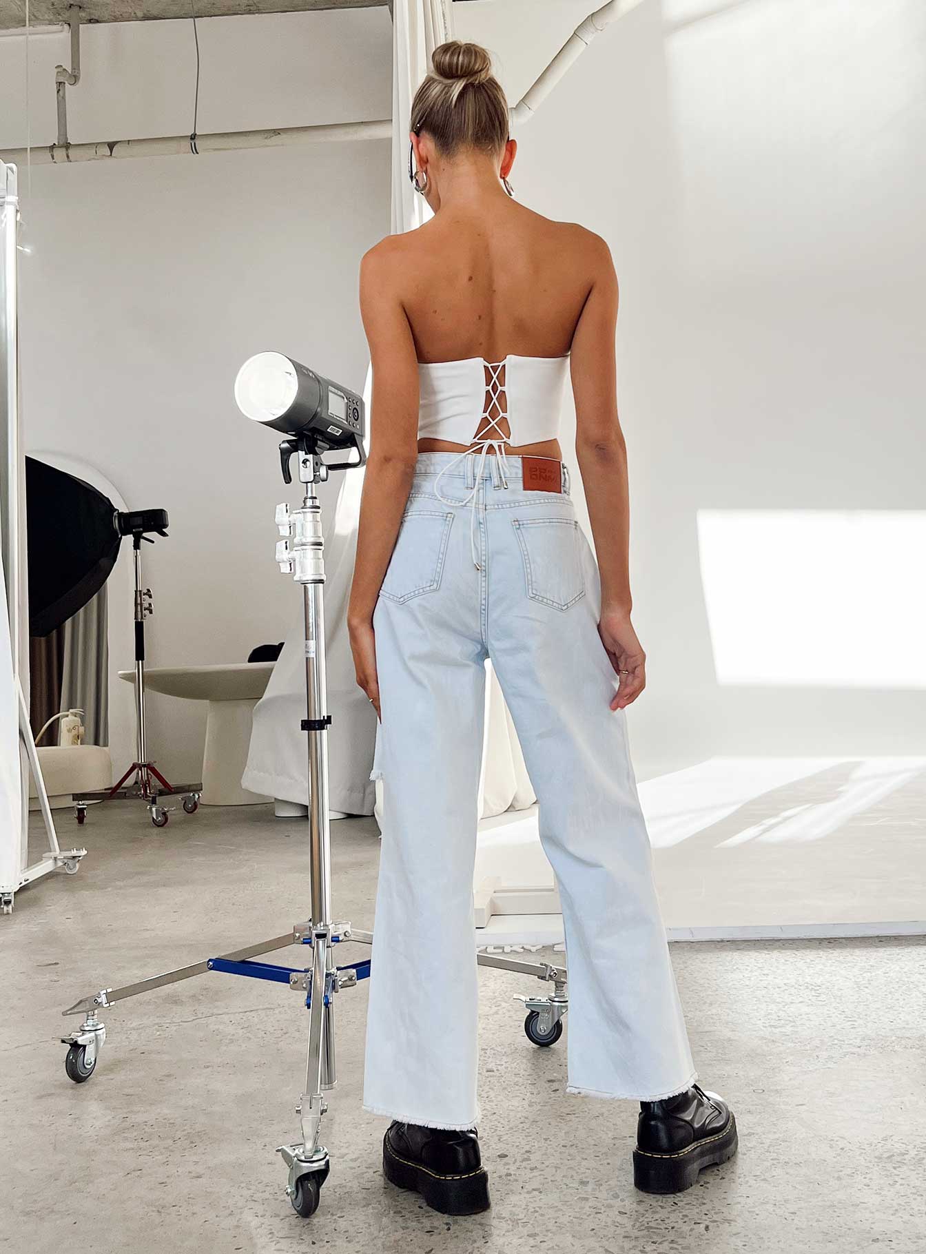 Tarshy Mid Rise Acid Straight Leg Jean Denim