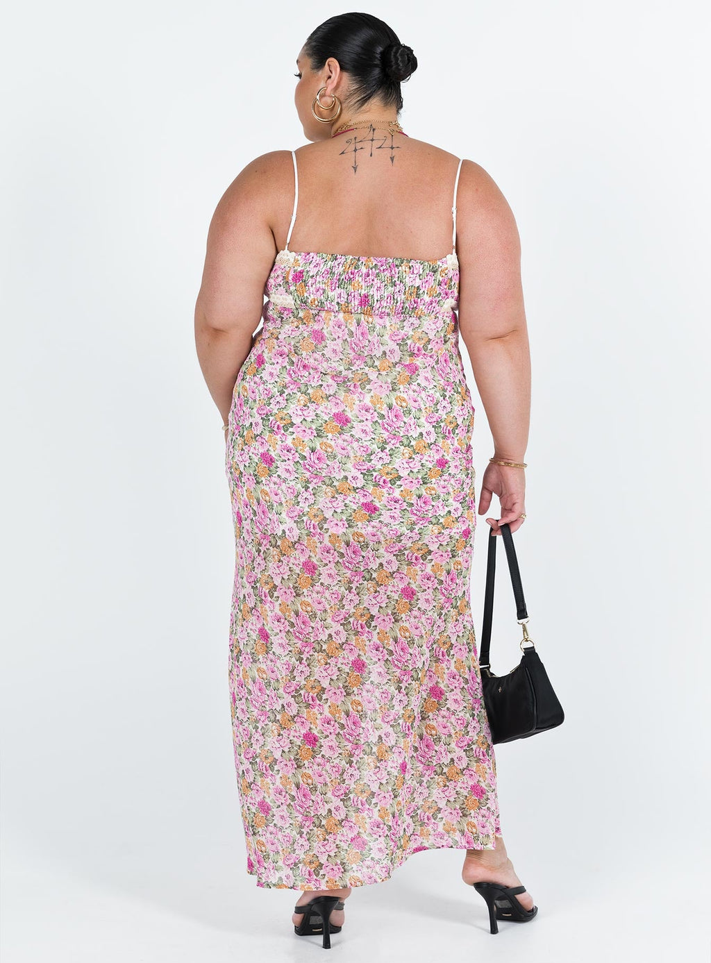 Emily Maxi Dress Pink Floral Curve