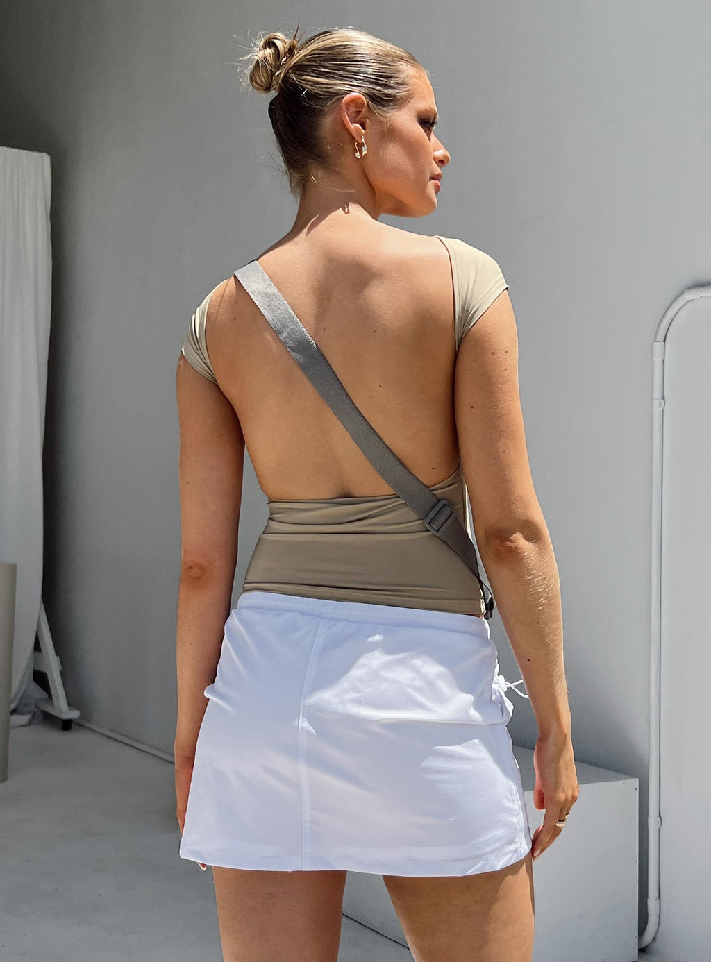 Valery Parachute Mini Skirt White