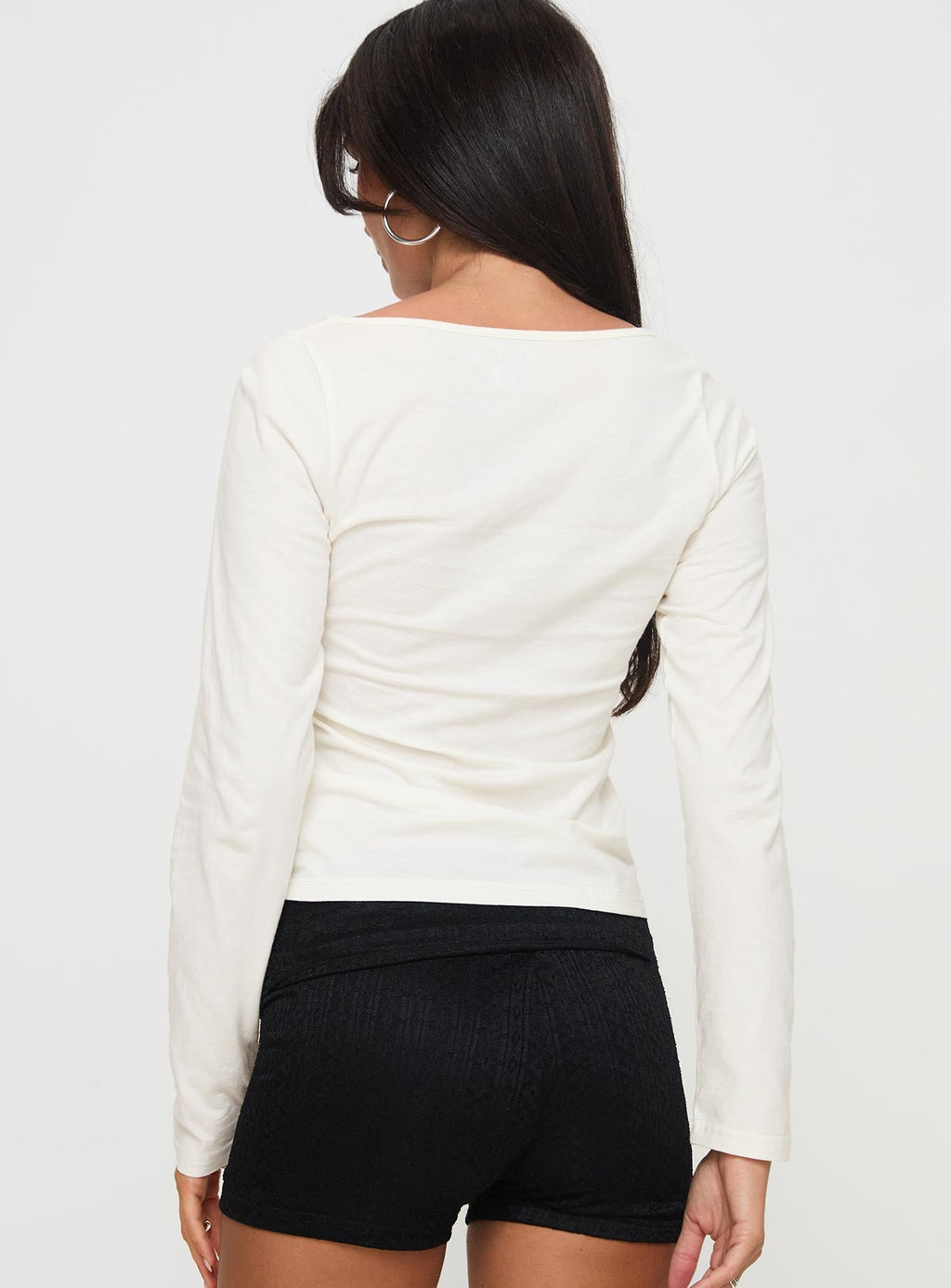 Martini Bow Long Sleeve Top Cream