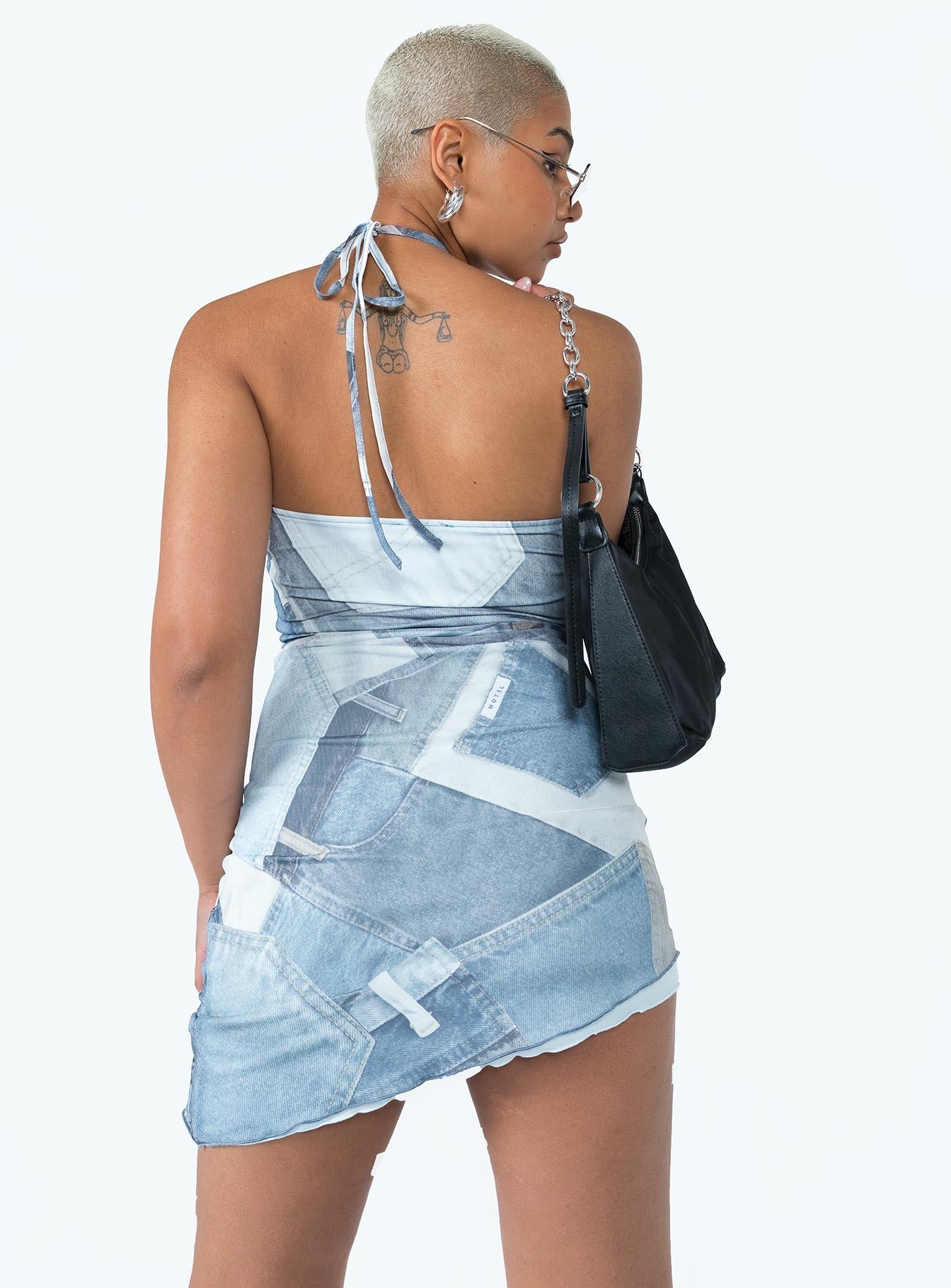 Motel Adelia Mini Dress Denim