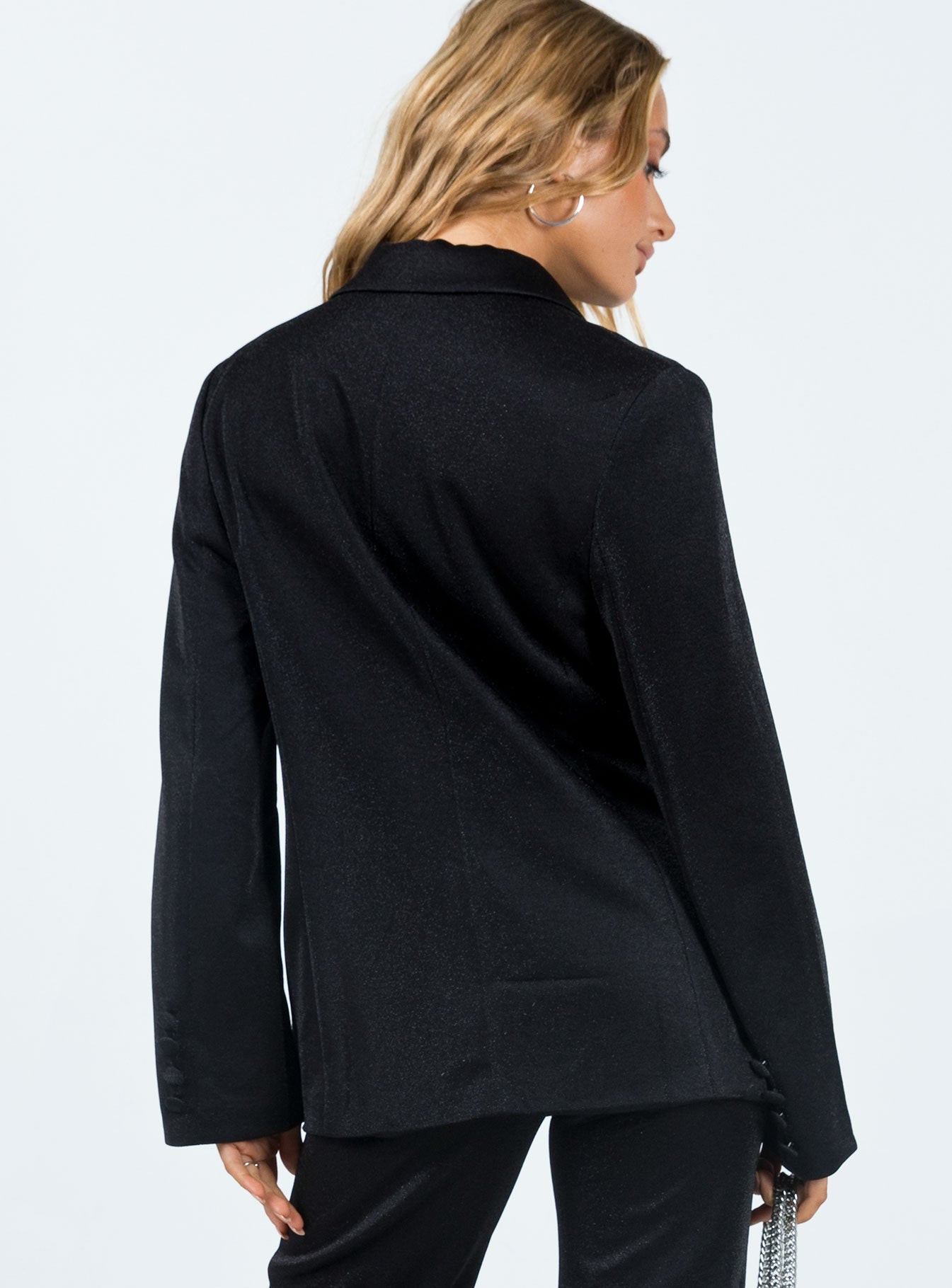 Croft Blazer Jacket Black Glitter