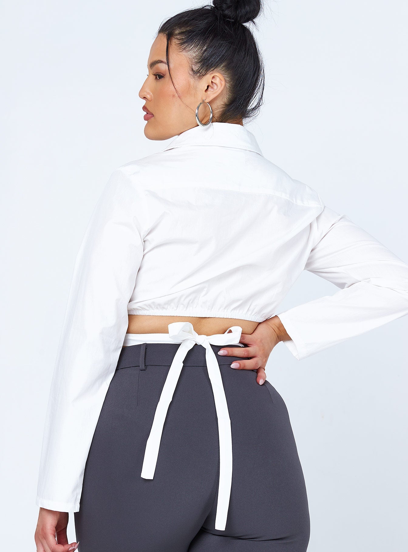 Philipa Long Sleeve Top White