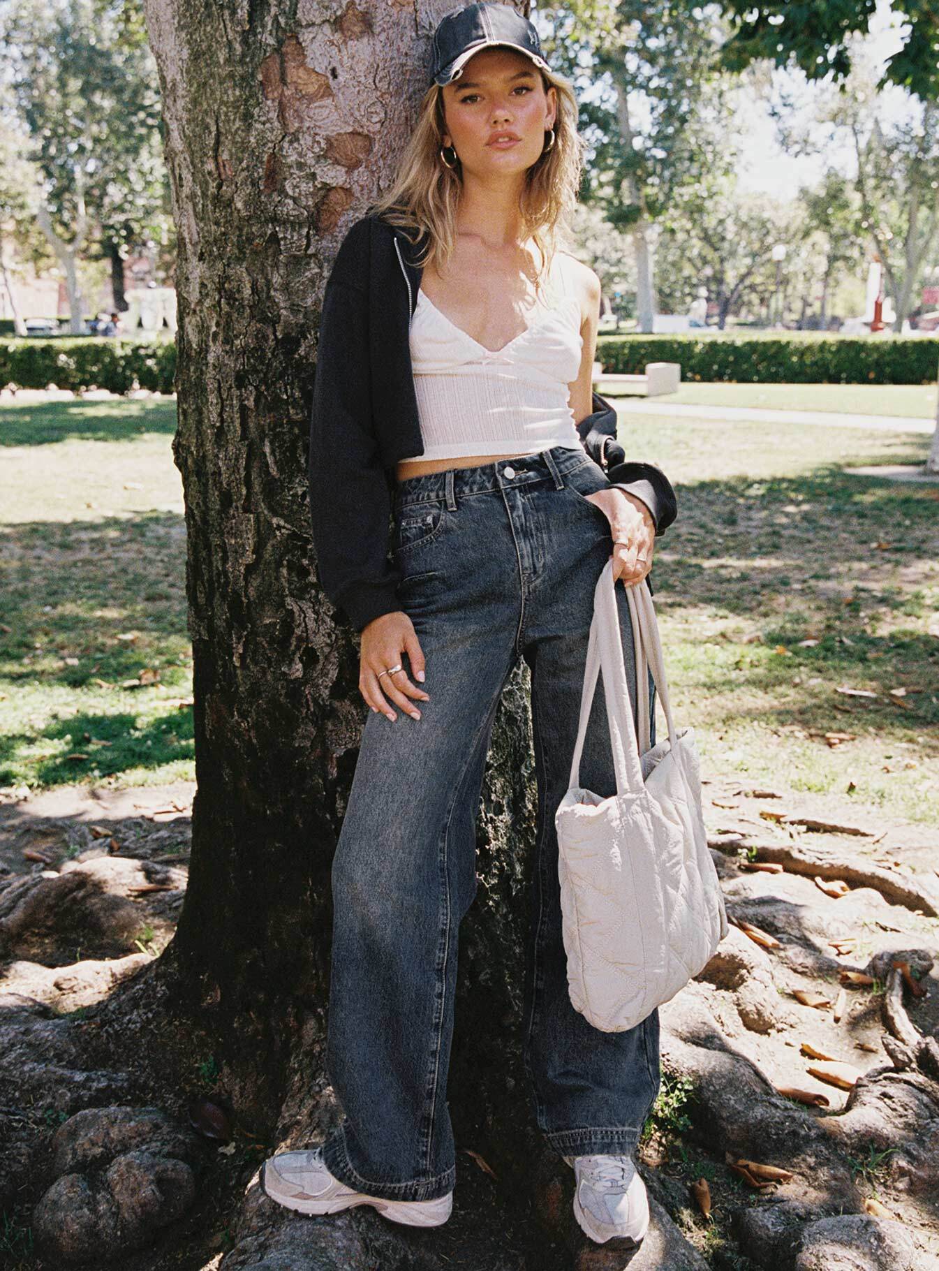 Betley High Rise Wide Leg Jeans Vintage Wash Denim