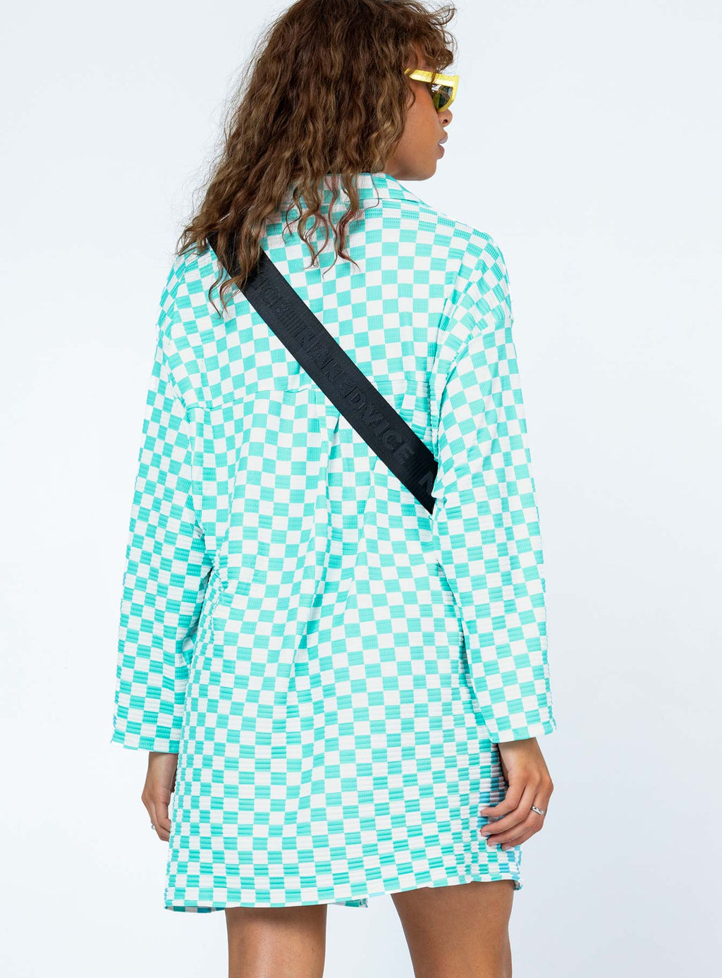 Loraine Shirt Mini Dress Blue Check