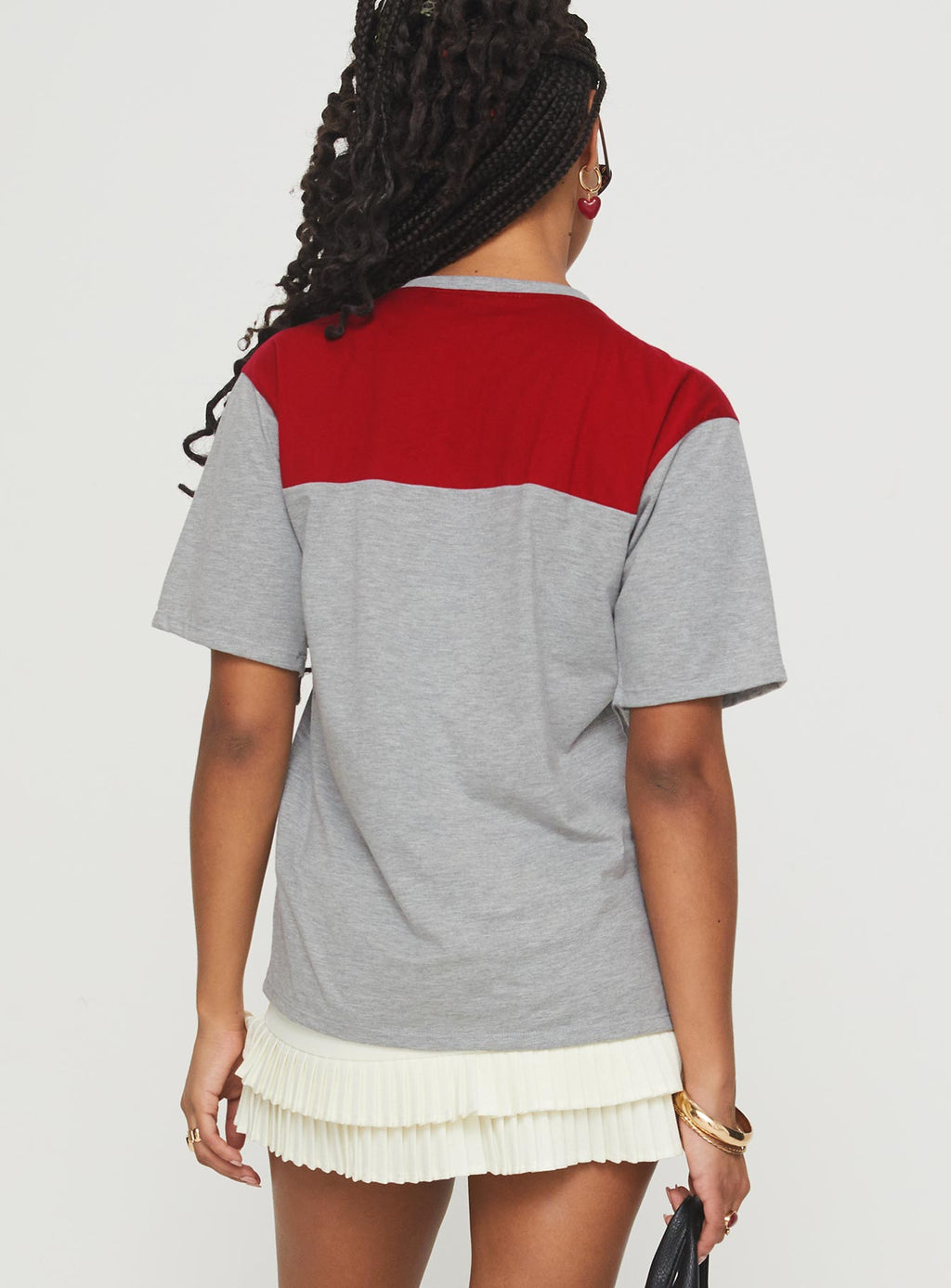 Balap Top Grey Marle / Red