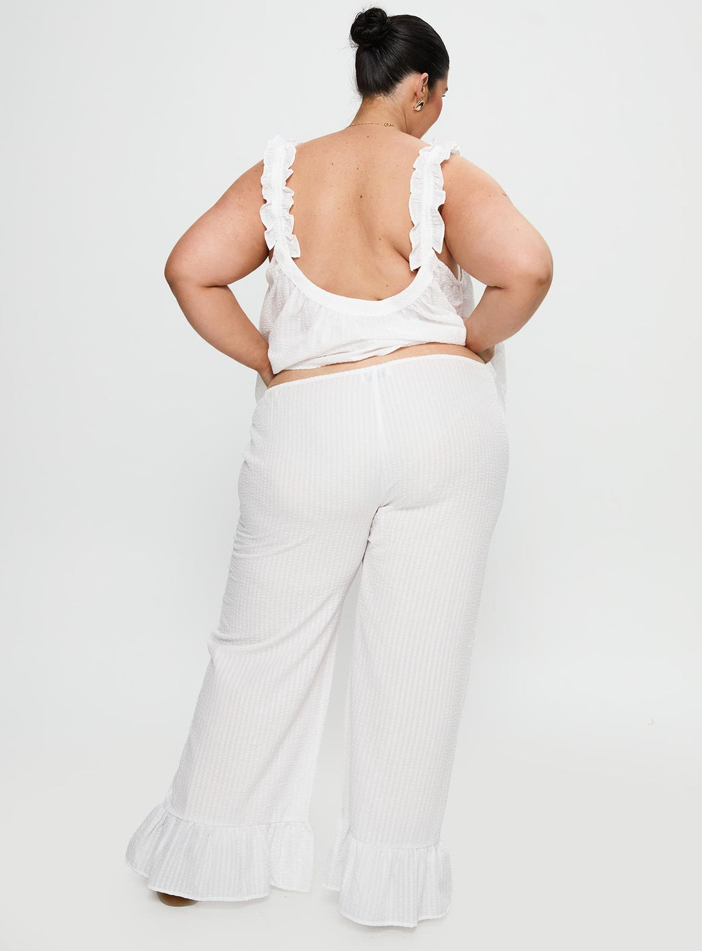 Santabelle Frill Pants White Curve