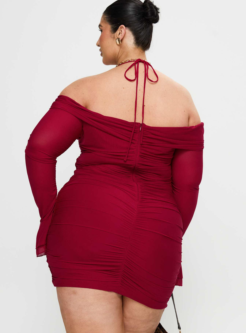 Taylon Off The Shoulder Mini Dress Red Curve