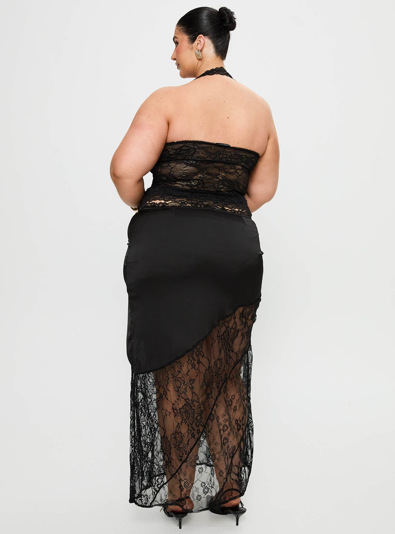 Castelli Lace Maxi Skirt Black Curve