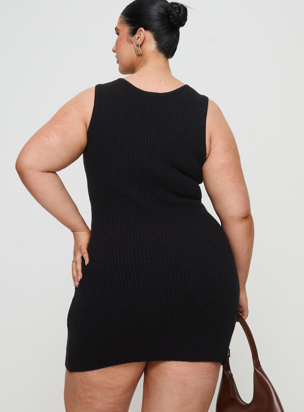 Osment Knit Mini Dress Black Curve