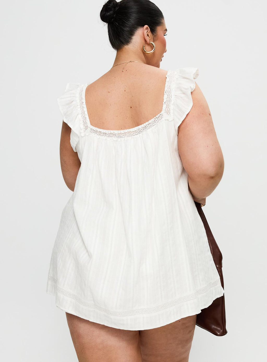 Summerland Broiderie Mini Dress White Curve