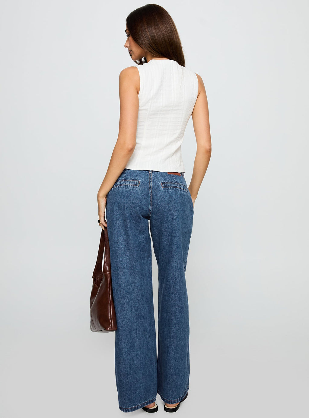 Hyde Low Rise Wide Leg Jeans Mid Blue