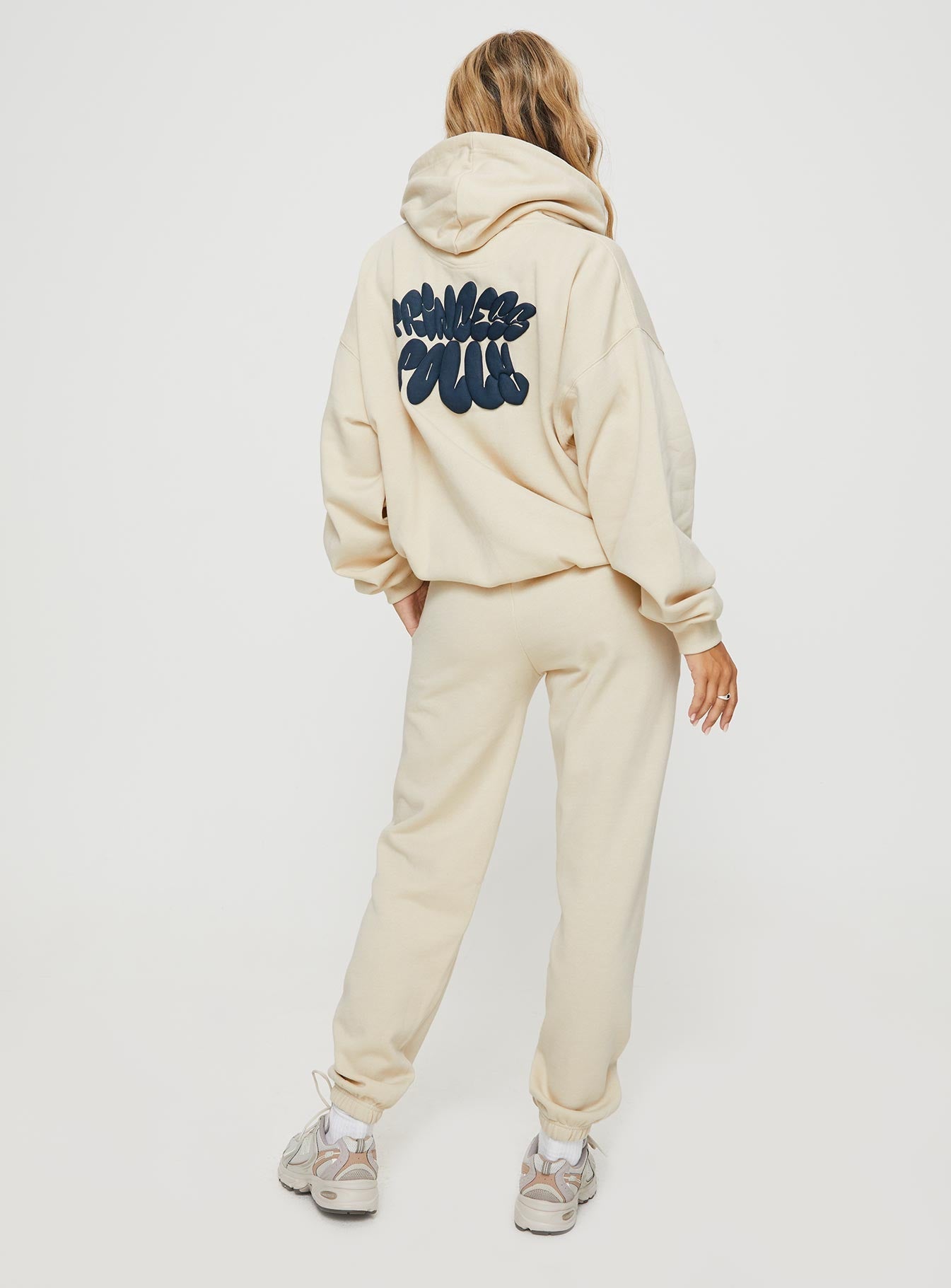 Princess Polly Track Pants Bubble Text Stone / Slate