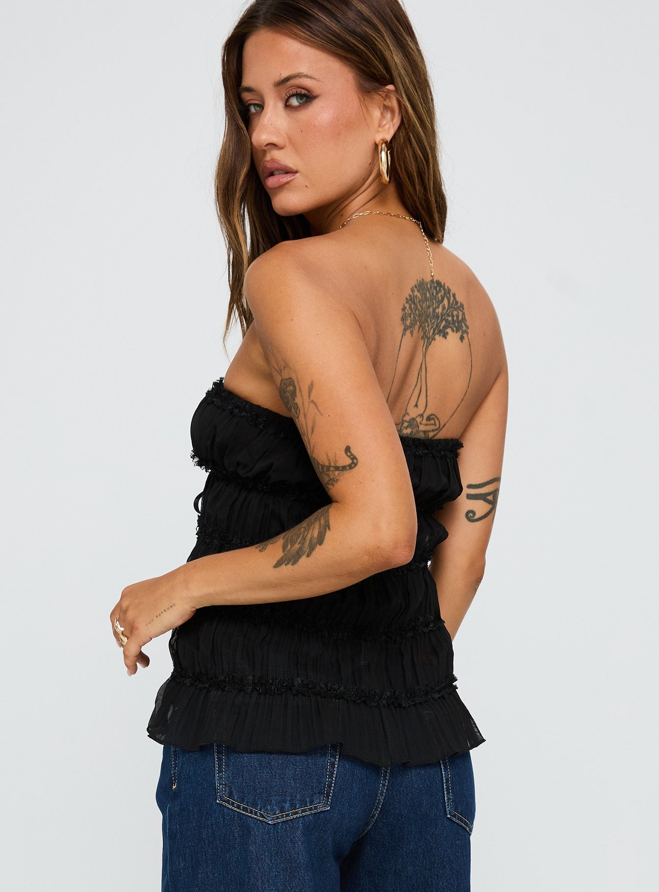Avelina Strapless Top Black
