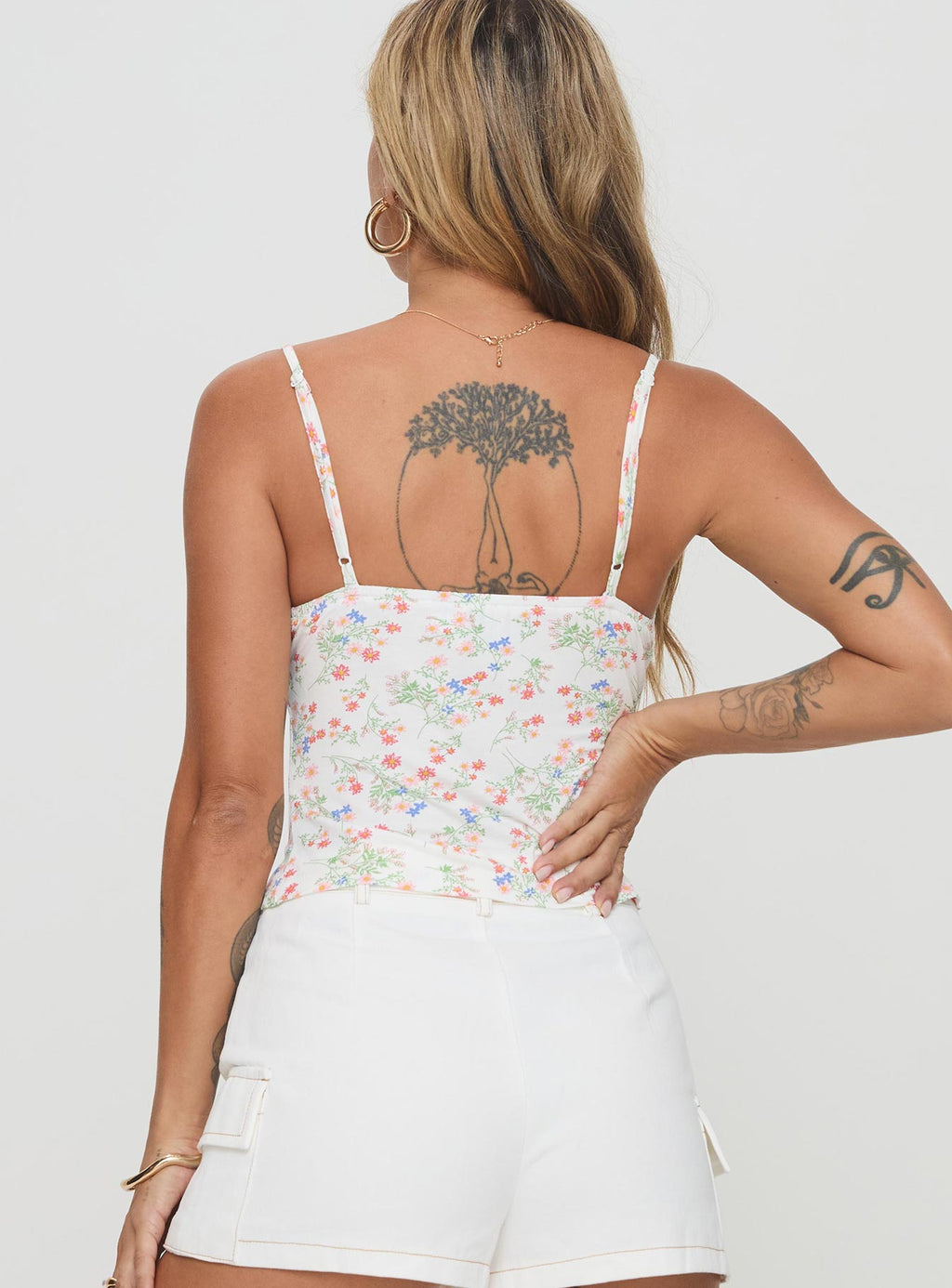 Elyssia Top White Flower