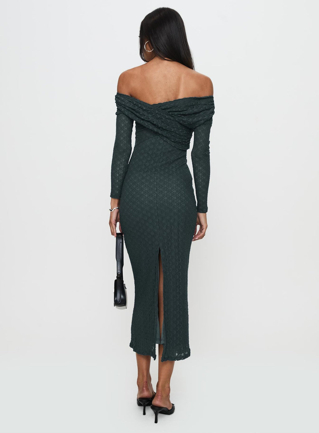 Elexis Off The Shoulder Maxi Dress Blue