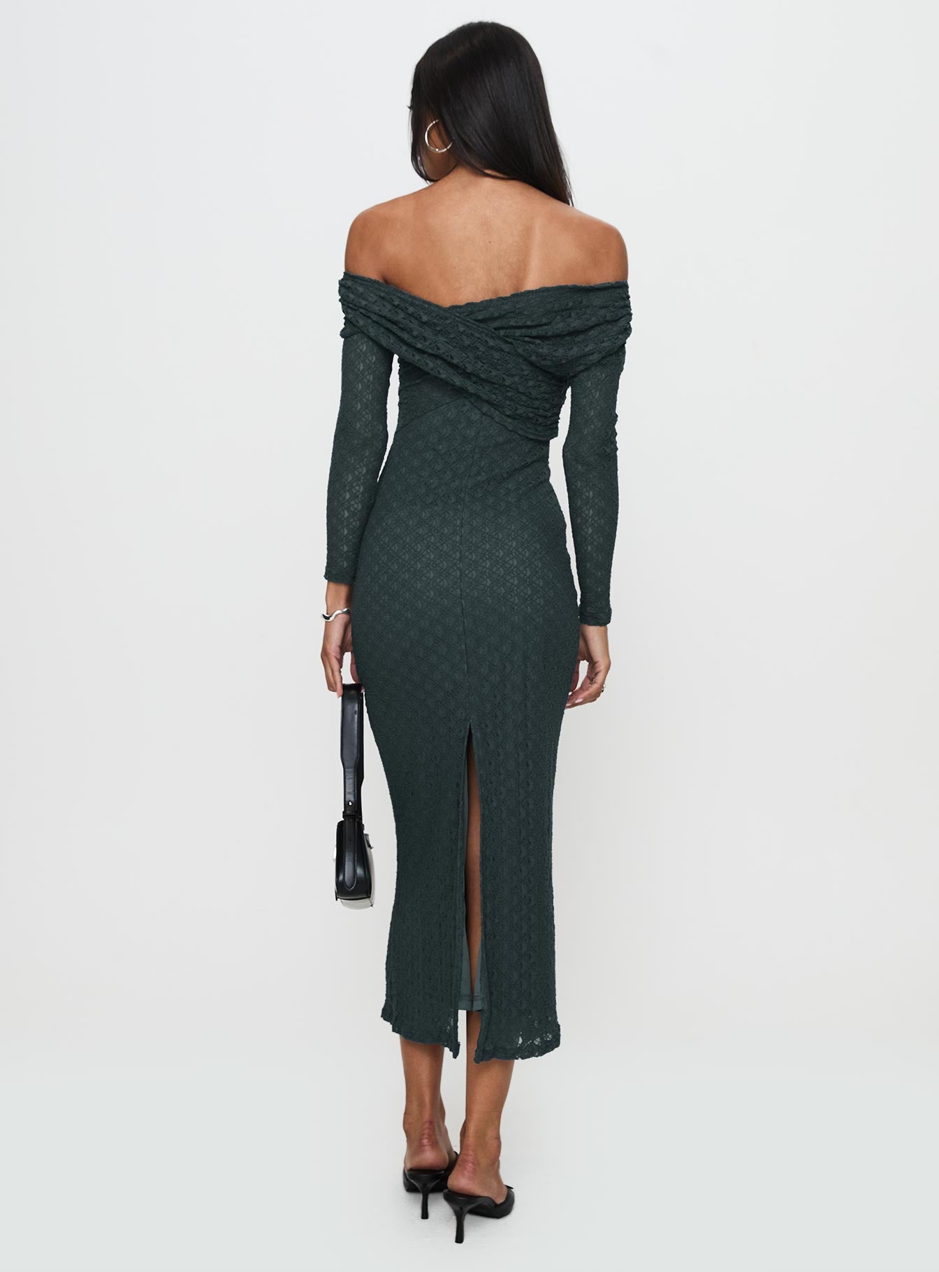 Elexis Off The Shoulder Maxi Dress Blue