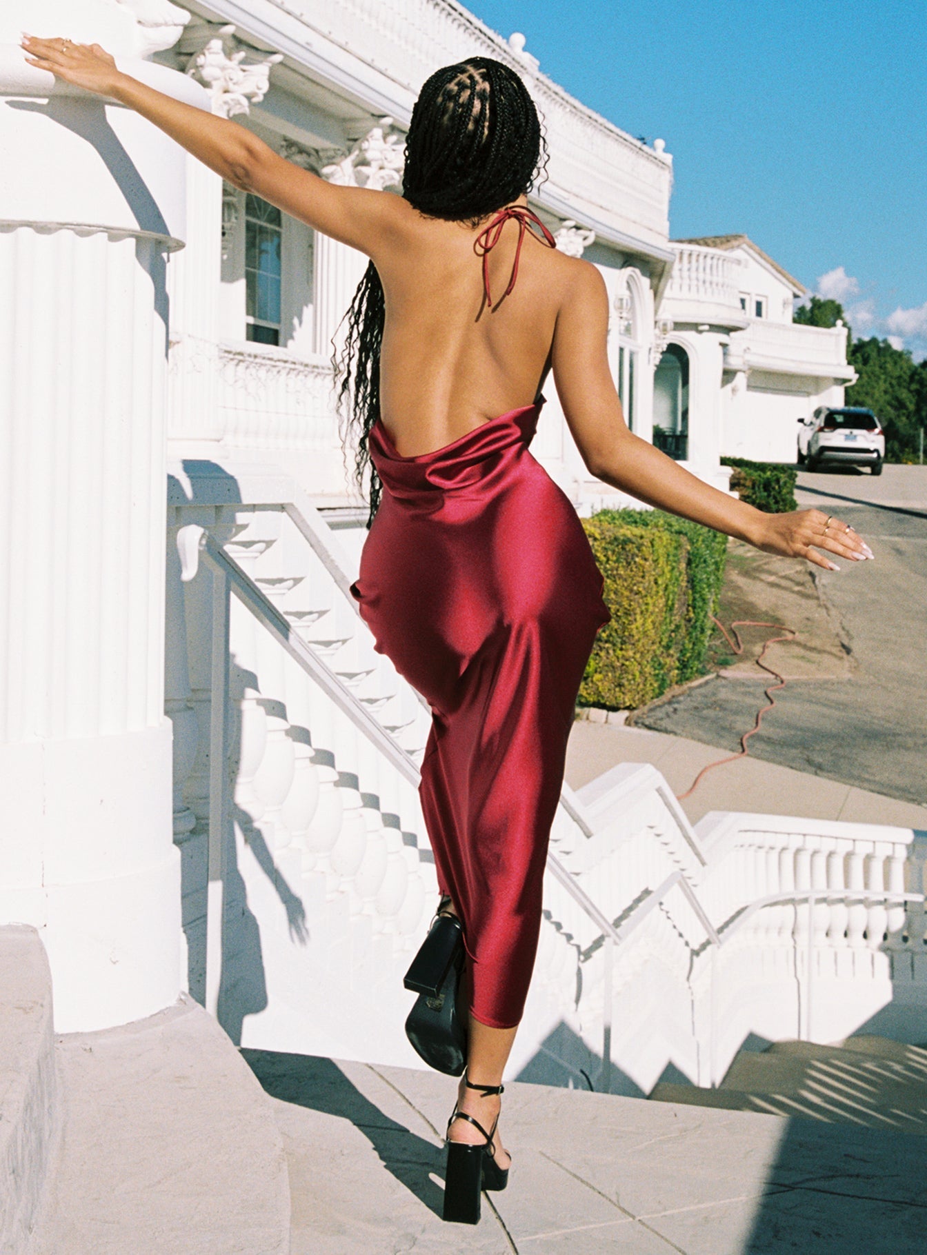 Broughton Halter Maxi Dress Burgundy