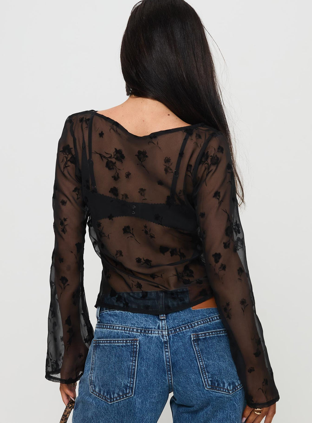 Broken Clocks Long Sleeve Top Black