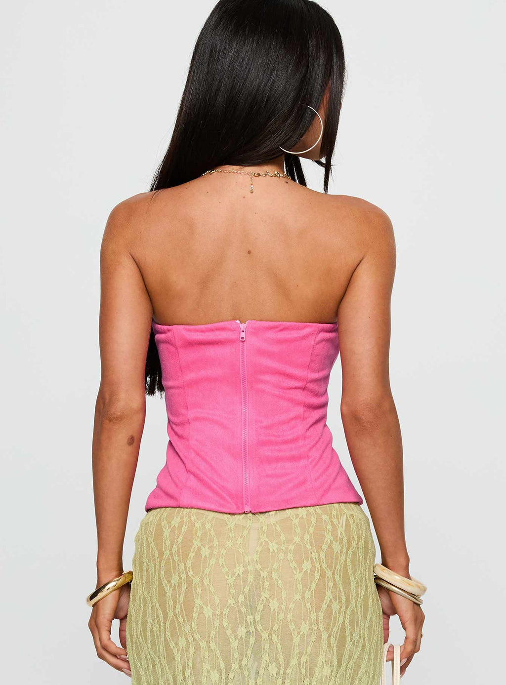 Plotline Strapless Top Pink