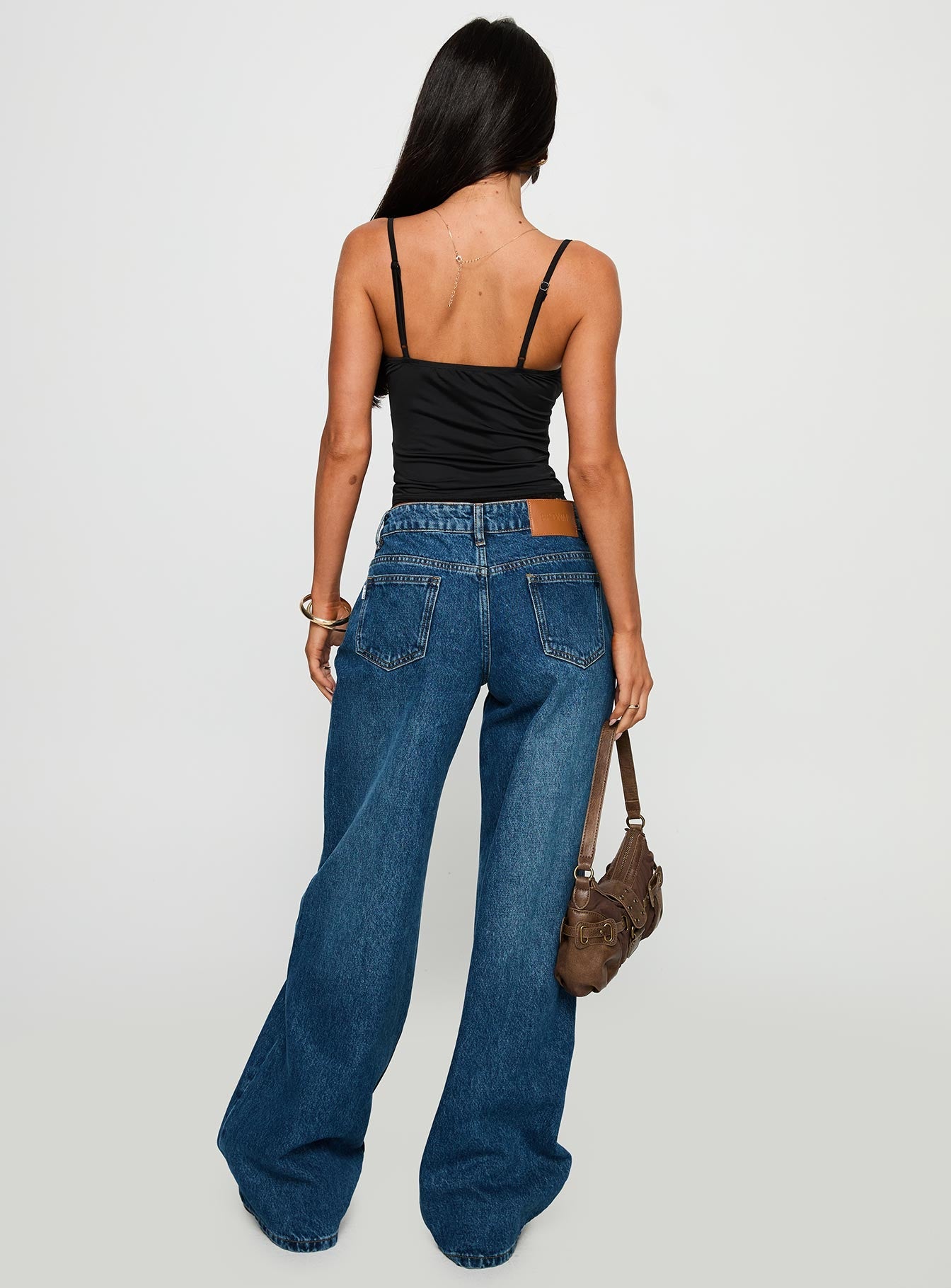 Duster Mid Rise Baggy Jeans Dark Wash
