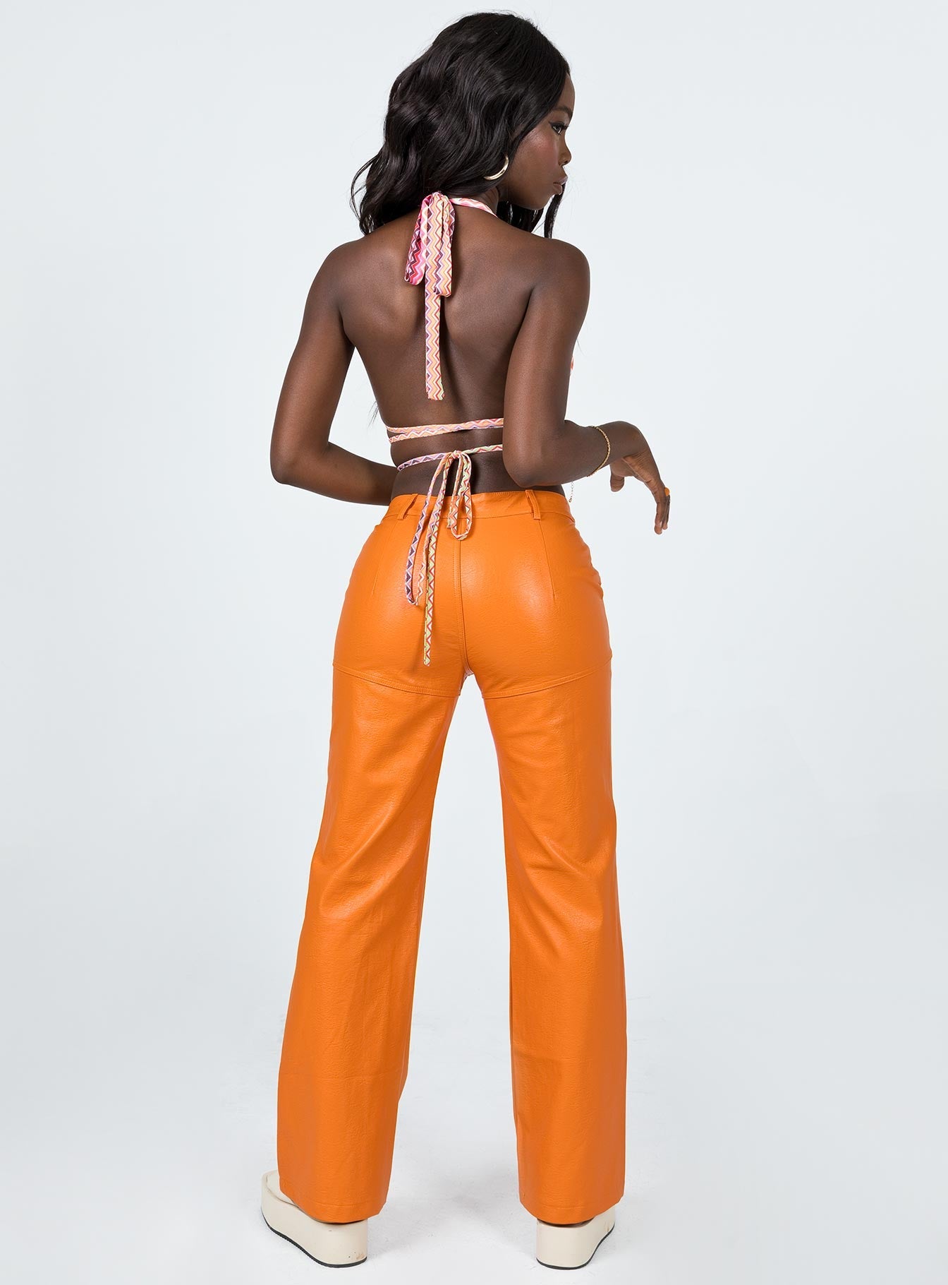 Ashlea PU Pants Orange