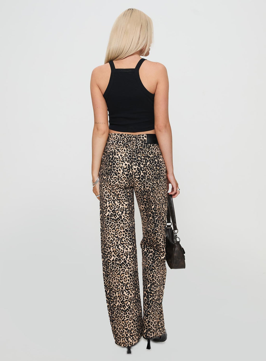 Pezzi Mid Rise Straight Leg Jeans Leopard