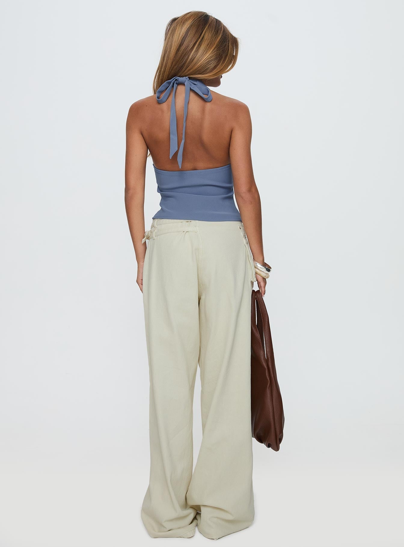 Paltrow Mid Rise Wide Leg Cargo Jeans Cream