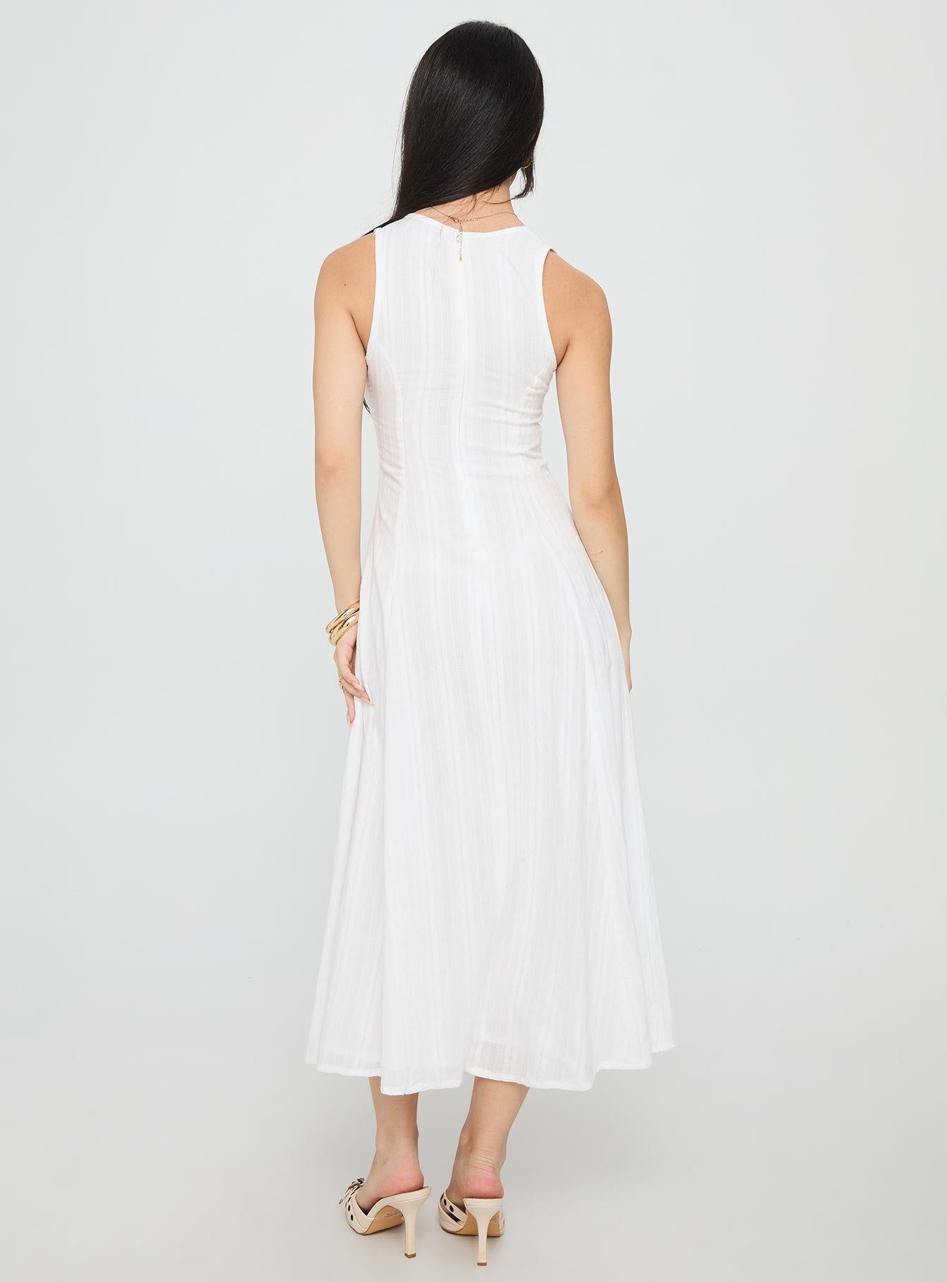 Forever Loved Panelled Midi Dress White