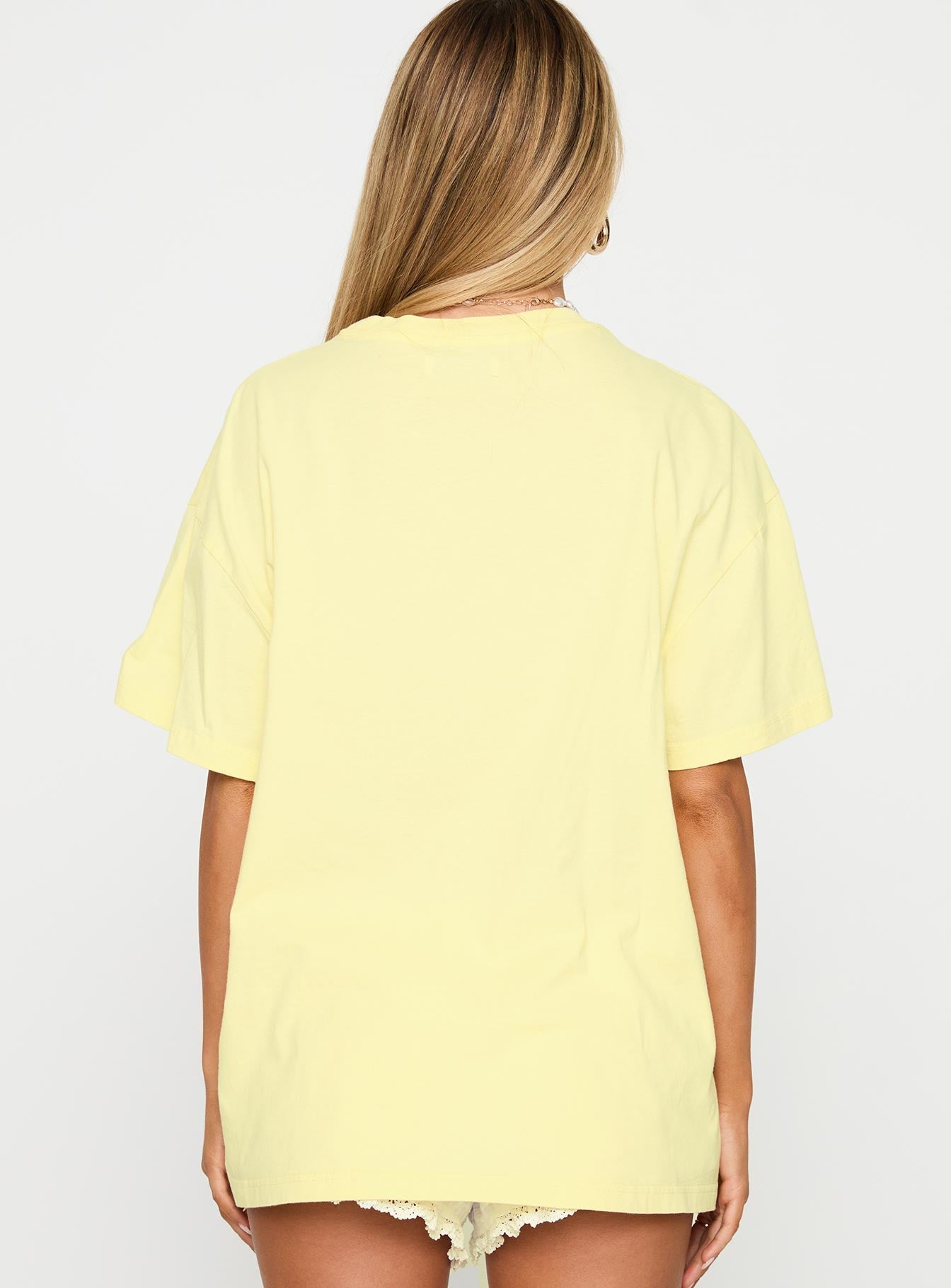 Pasta Makes You Fasta Oversized Tee Yellow