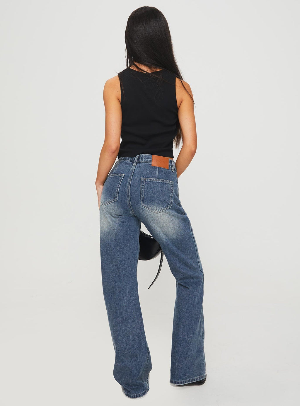 Hanlen Mid Rise Wide Leg Jean Blue