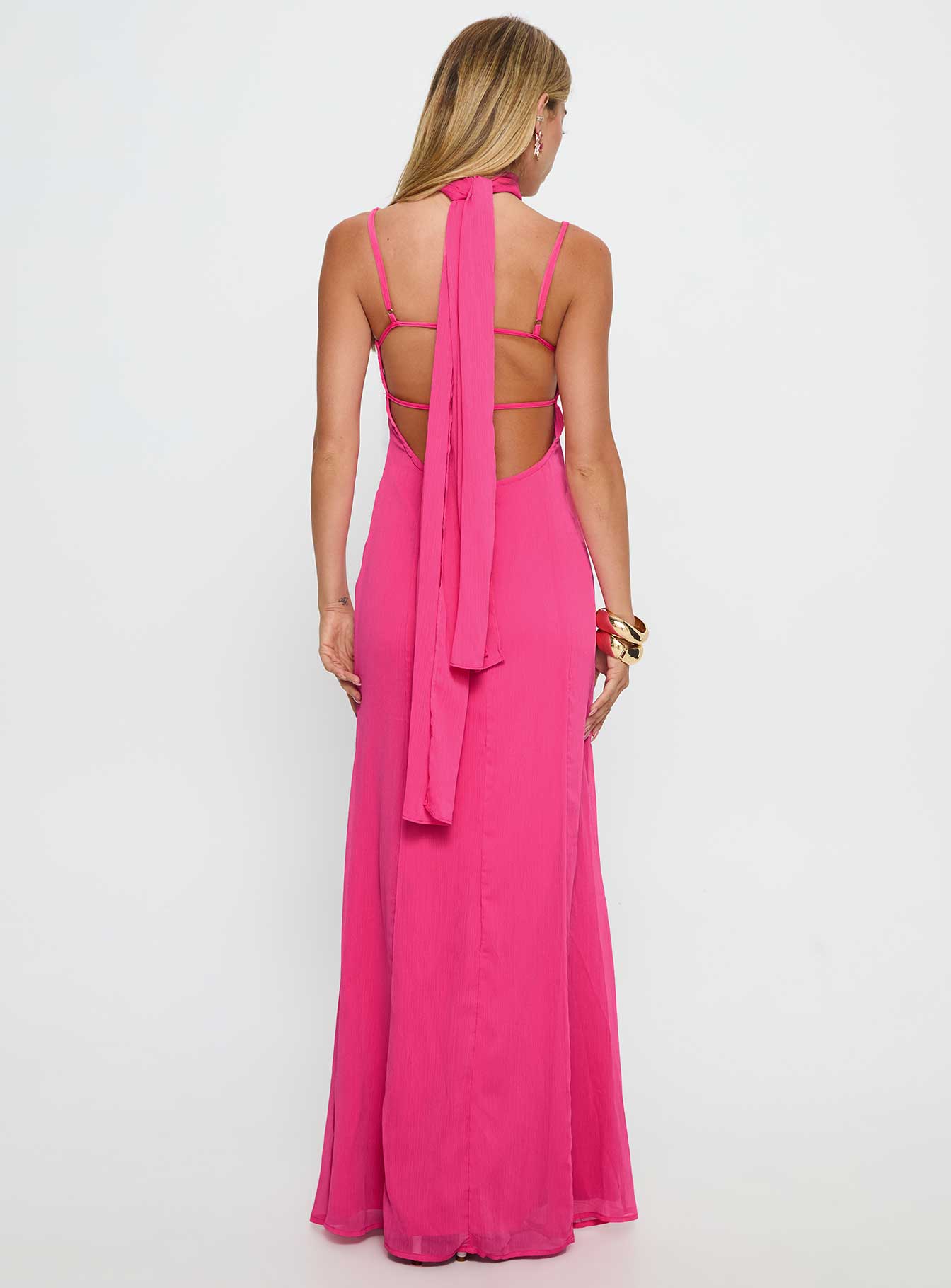 Jadira Scarf Maxi Dress Guava