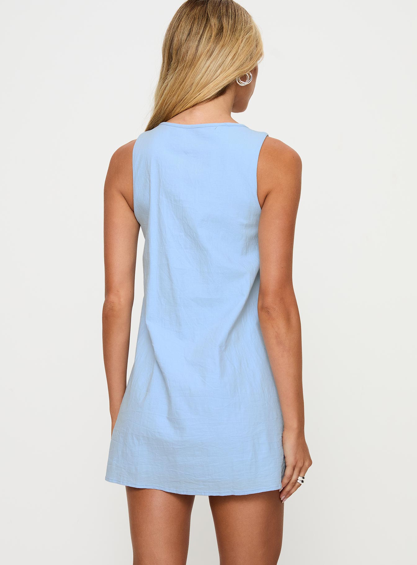 Caddie Tie Mini Dress Blue