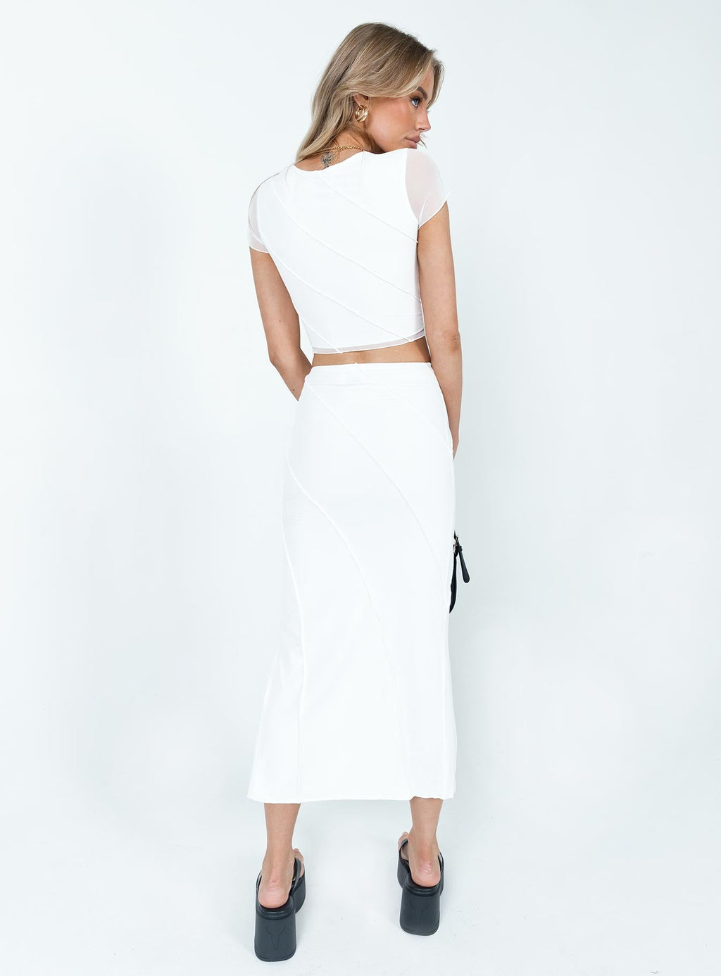 Erika Midi Skirt White