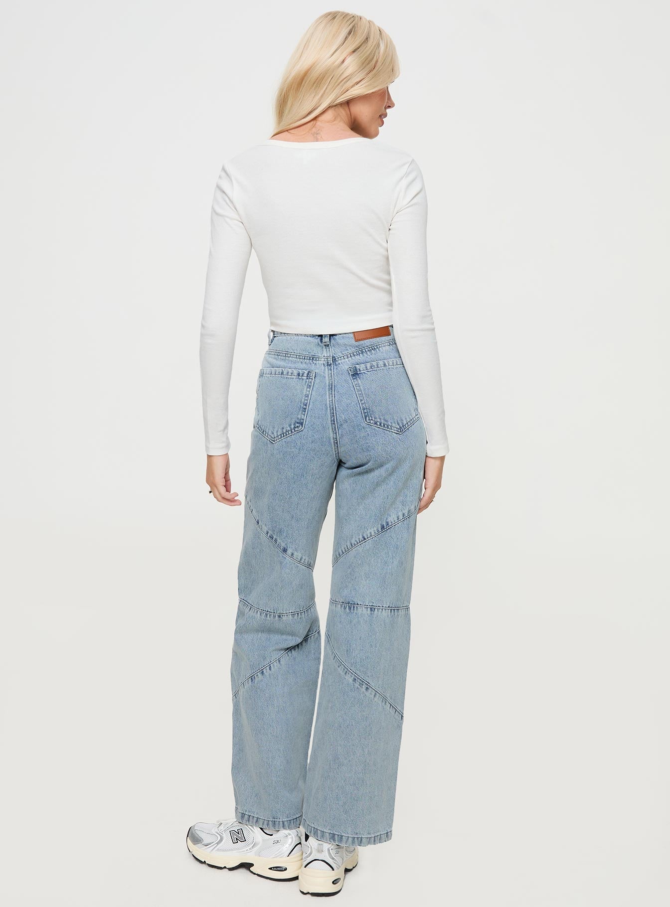 Frenta Moto High Waisted Jeans Angel Blue