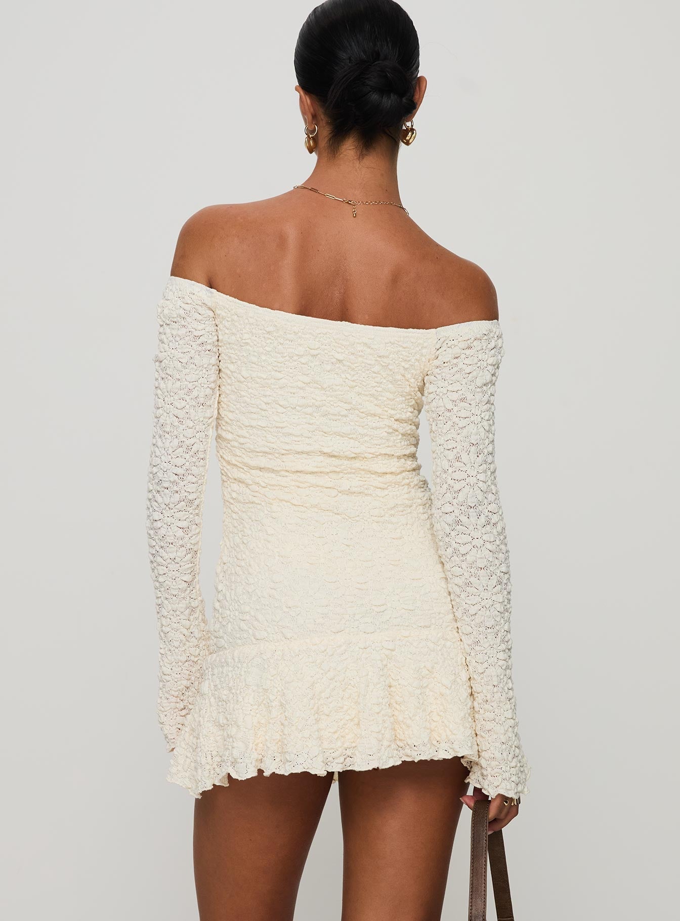 Vancesca Long Sleeve Mini Dress Cream
