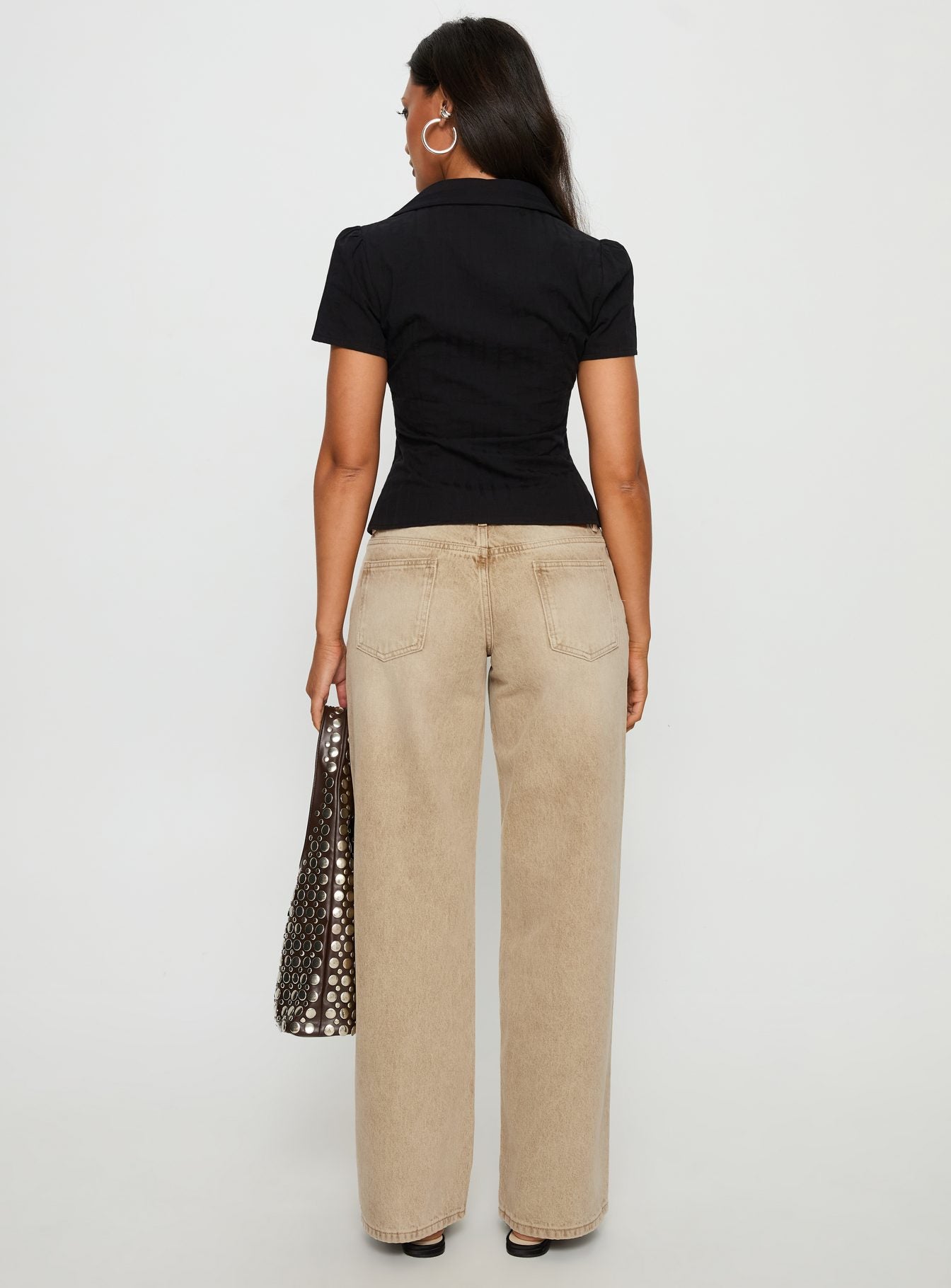 Ellanor Low Rise Straight Leg Jeans Tan