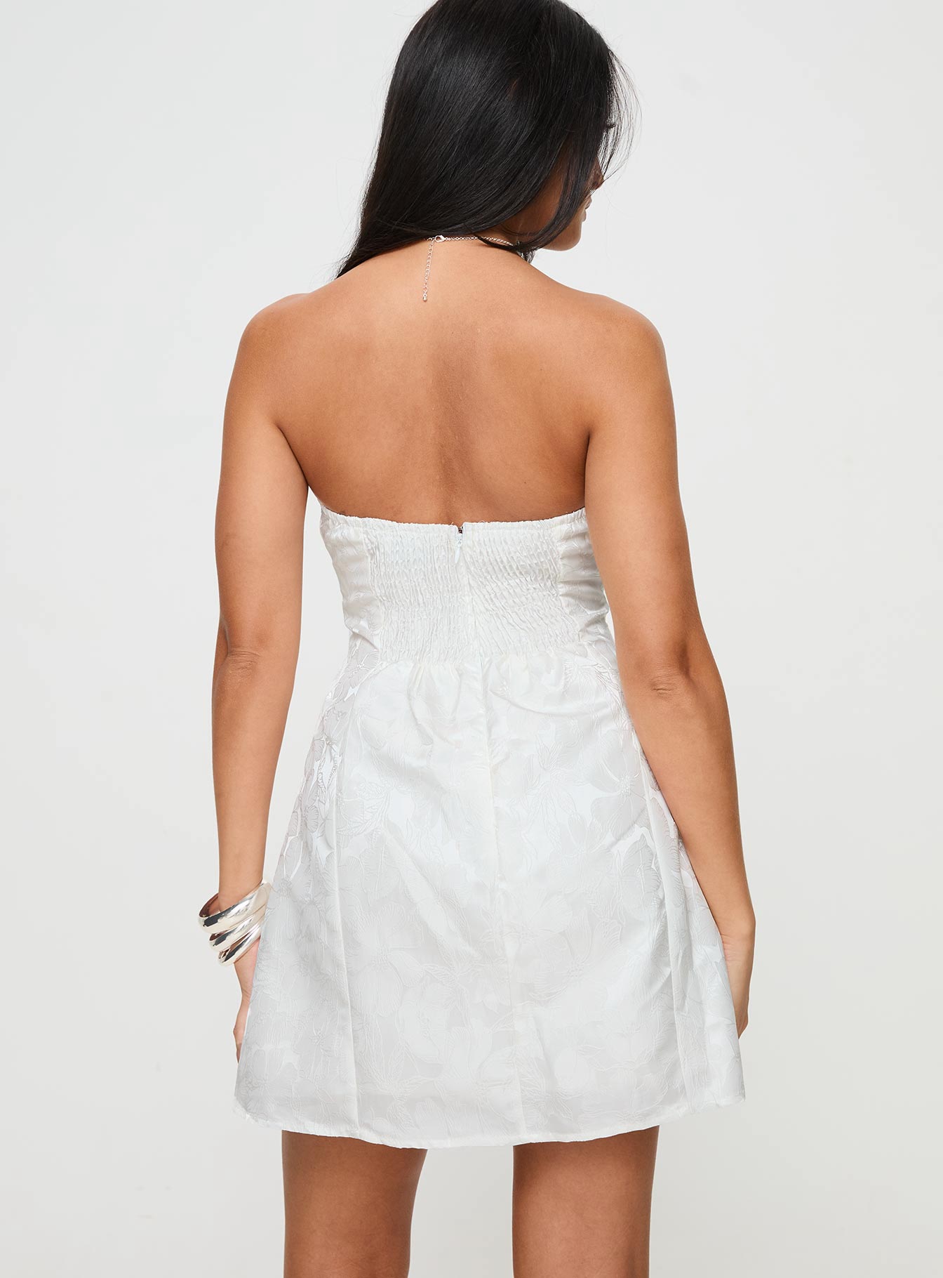 Picard Strapless Mini Dress White