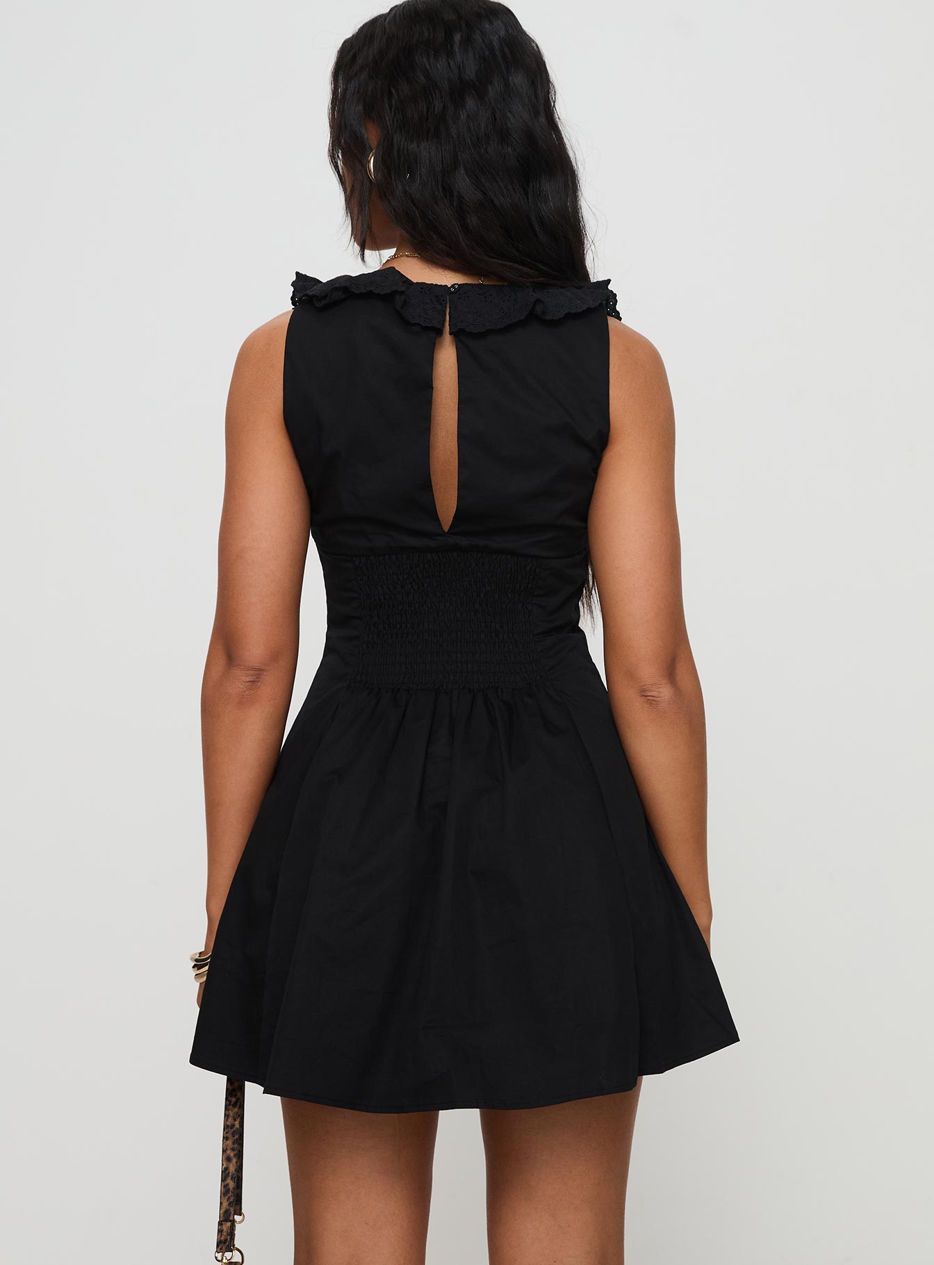 Oliveah Frill Mini Dress Black Petite