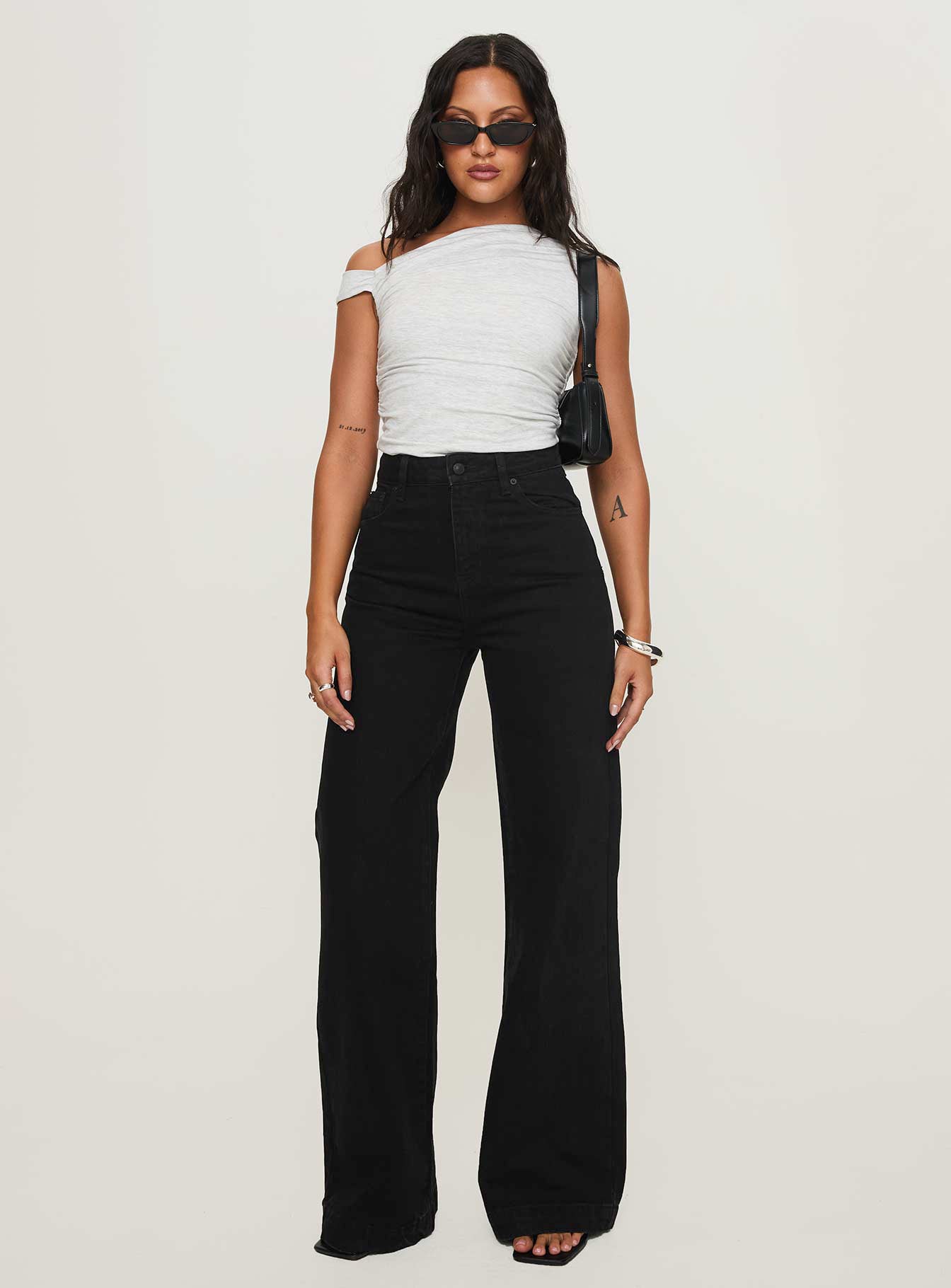 Goldie High Rise Wide Leg Jeans True Black