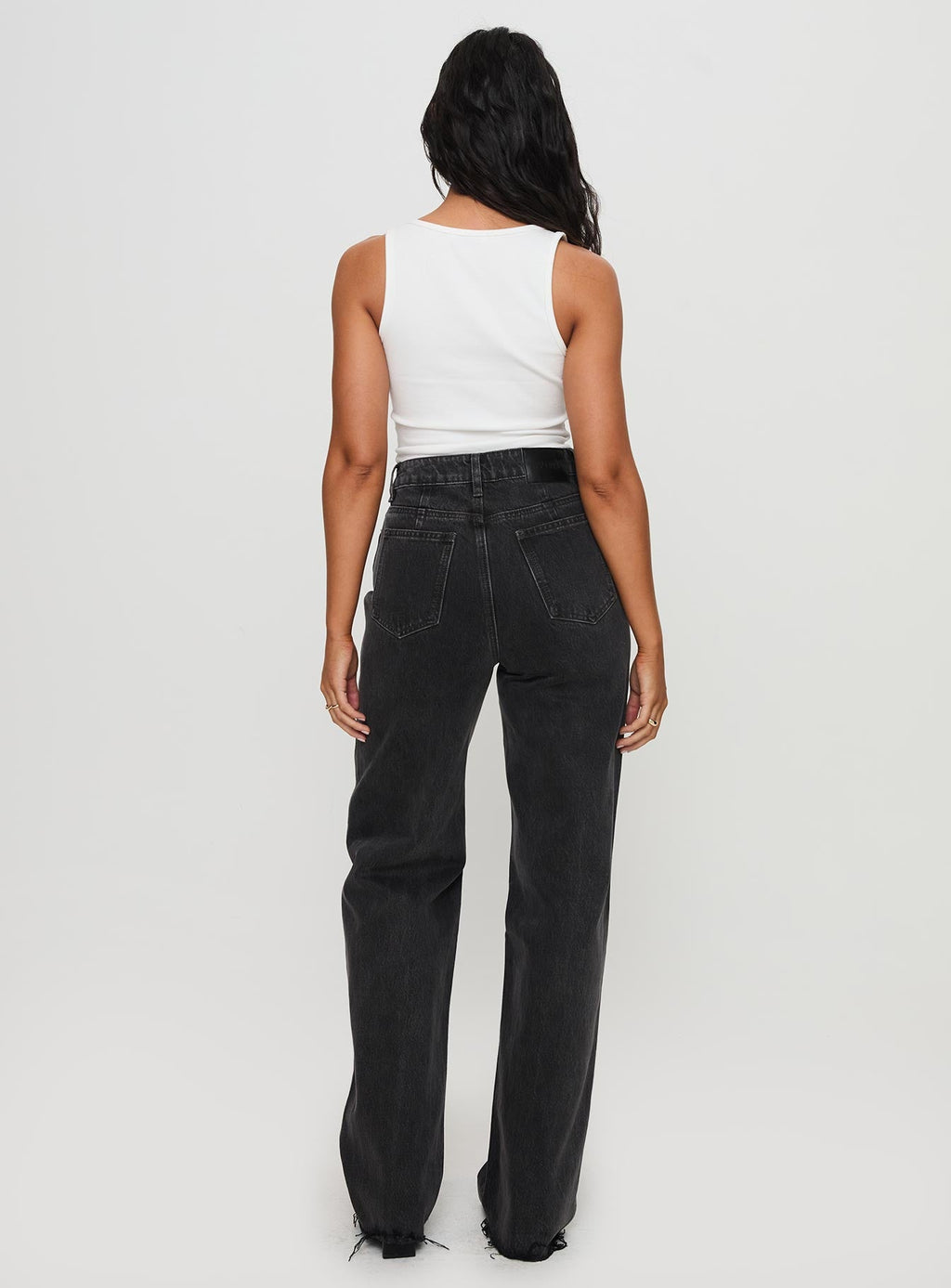 Karlina High Rise Straight Leg Jeans Charcoal