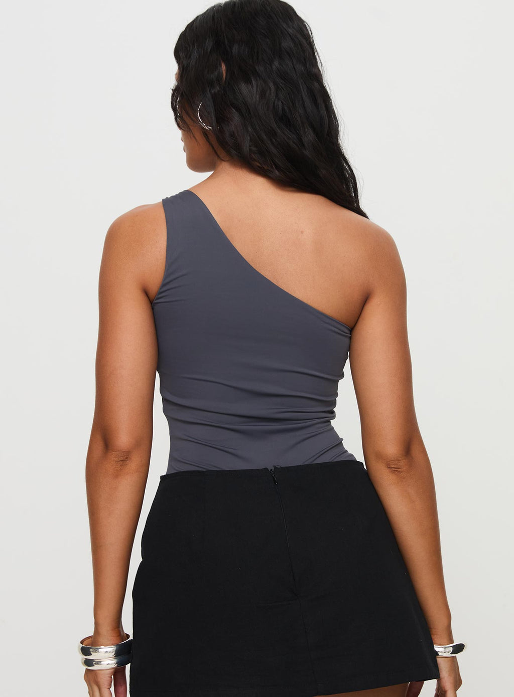 Talija One Shoulder Bodysuit Slate