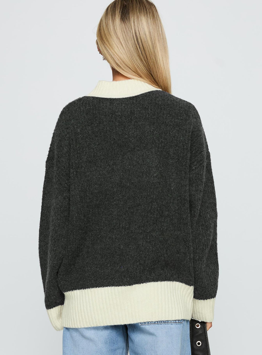 Broken Hearts Club Knit Sweater Grey
