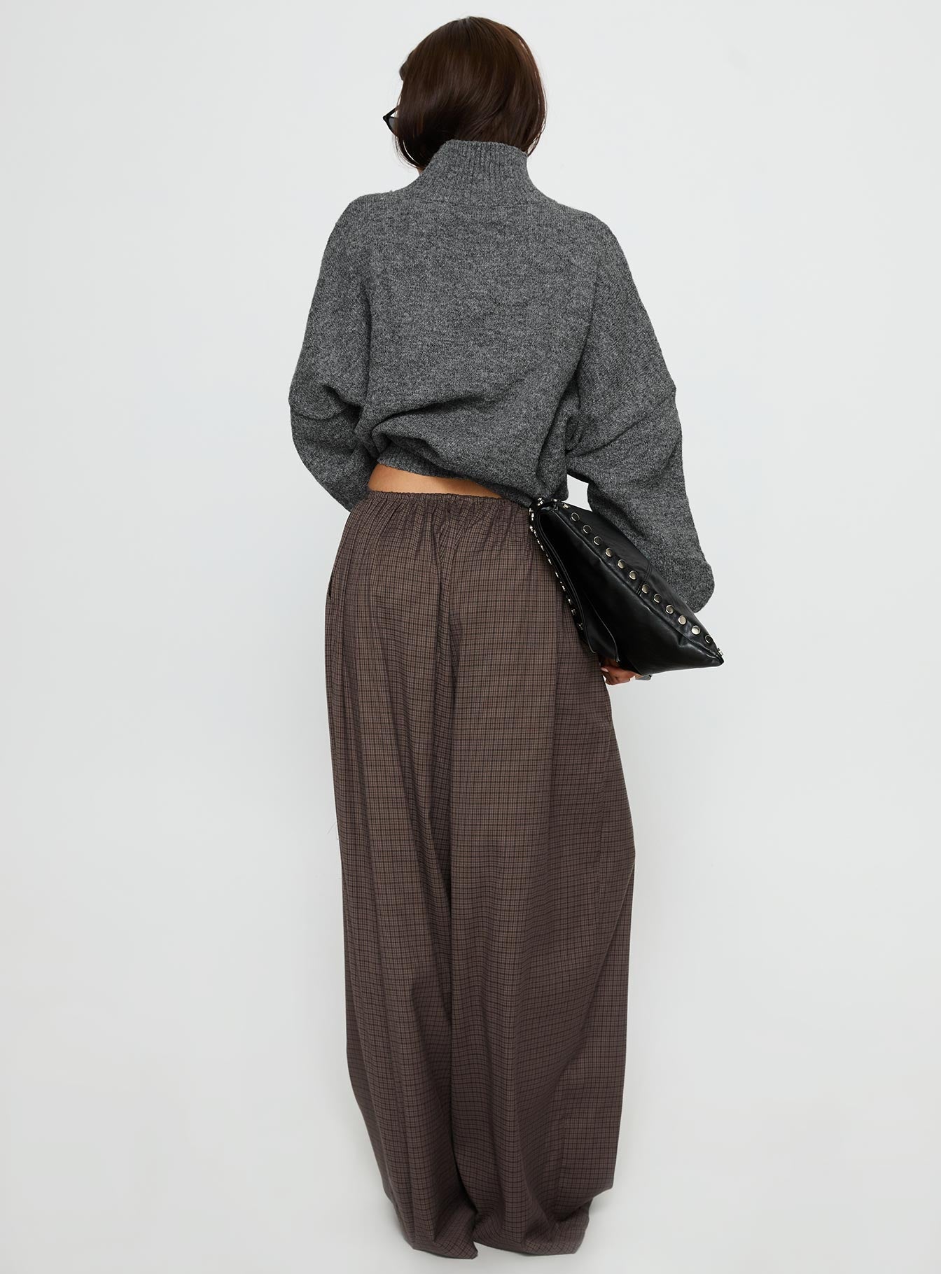 Bungala Oversized Relaxed Pant Brown Check