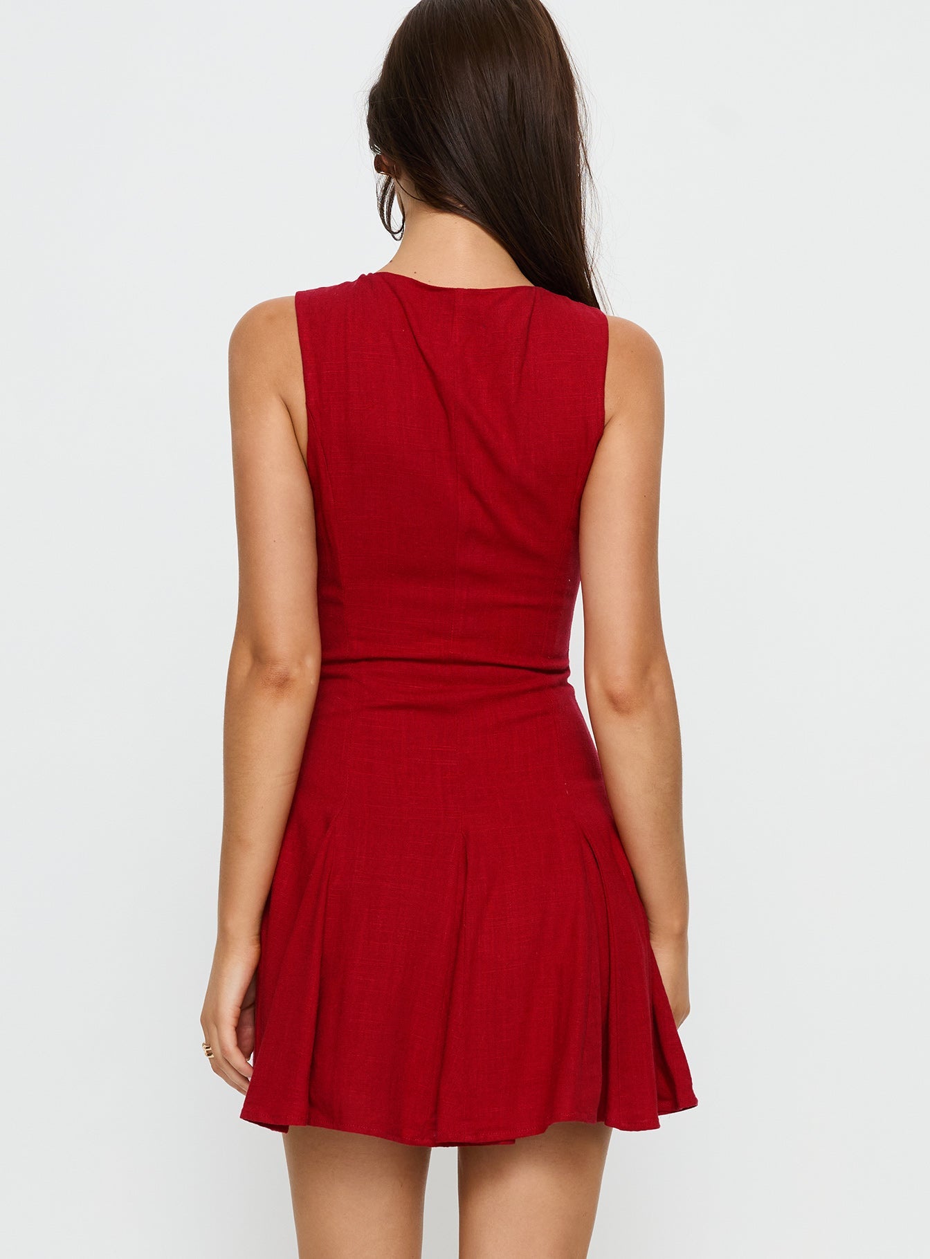Aeryn Tie Front Mini Dress Red