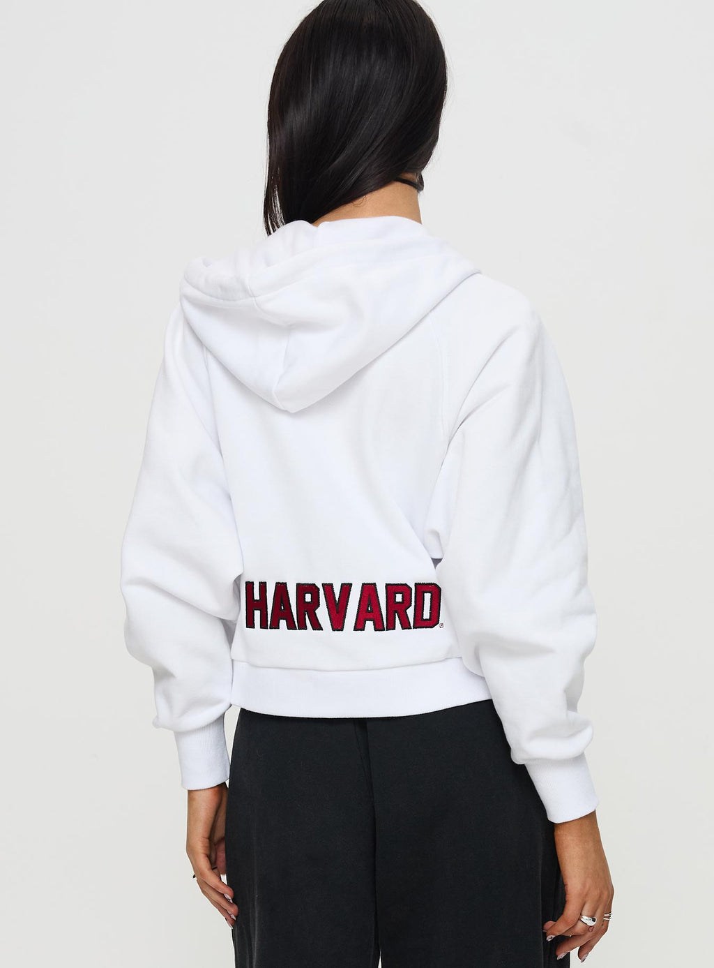 Harvard Raglan Zip Up White / Red