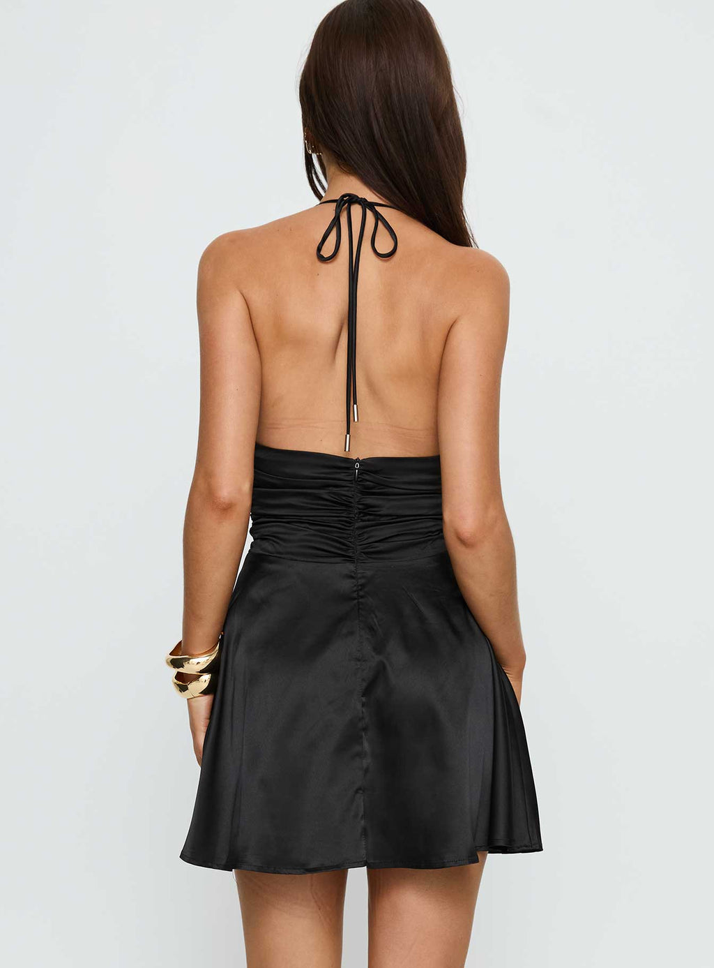 Odelina Halter Mini Dress Black